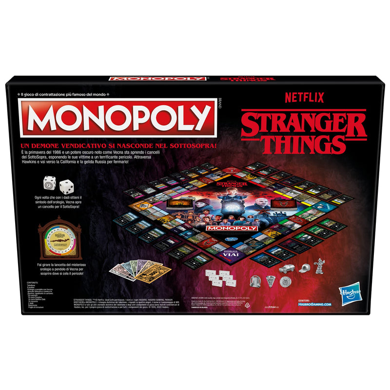 Hasbro Gaming Monopoly Stranger Things Board Game For Adults And Teenagers 14 Years Older, Multicoloured, 41 x 400 x 267 mm (Italian Language)