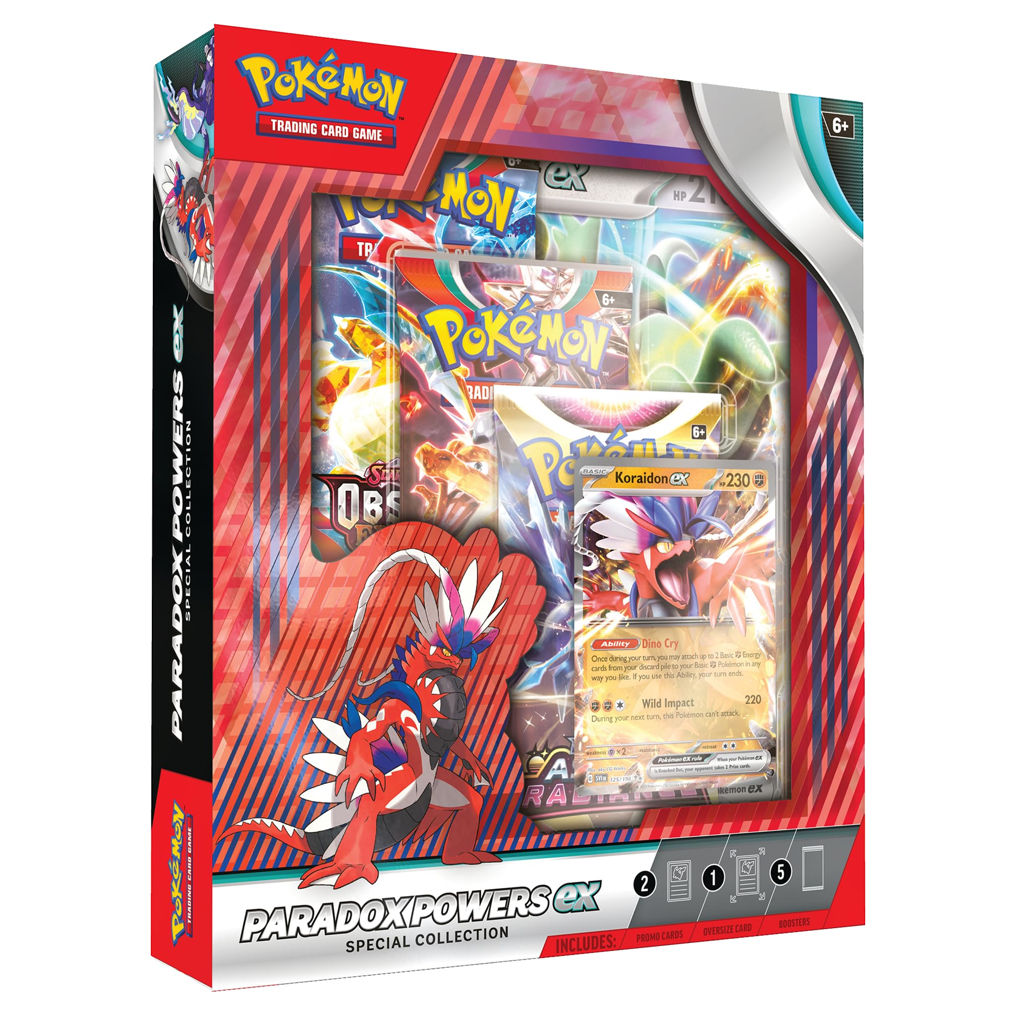 Pokémon TCG: Paradox Powers ex Special Collection – Amazon Exclusive (2 double rare foil cards, 1 oversize card & 5 booster packs)