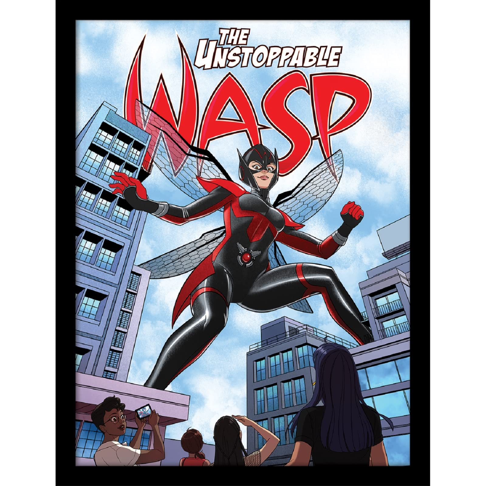 Pyramid International Marvel The Wasp Poster (Unstoppable Design) Canvas Framed Print 30cm x 40cm, Marvel Gifts for Men and Marvel Gifts for Women - Official Merchandise