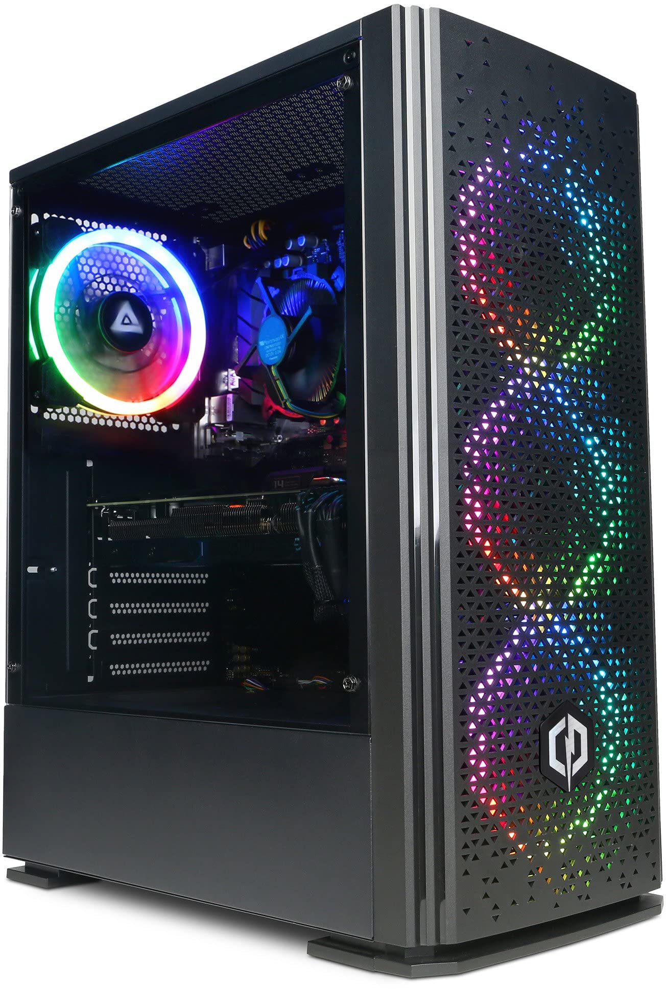 CyberPowerPC Wyvern Gaming PC - AMD Ryzen 5 4500, Nvidia RTX 3050, 16GB RAM, 500GB NVMe SSD, 650W 80+ PSU, Wi-Fi, Windows 11, Blaze RGB