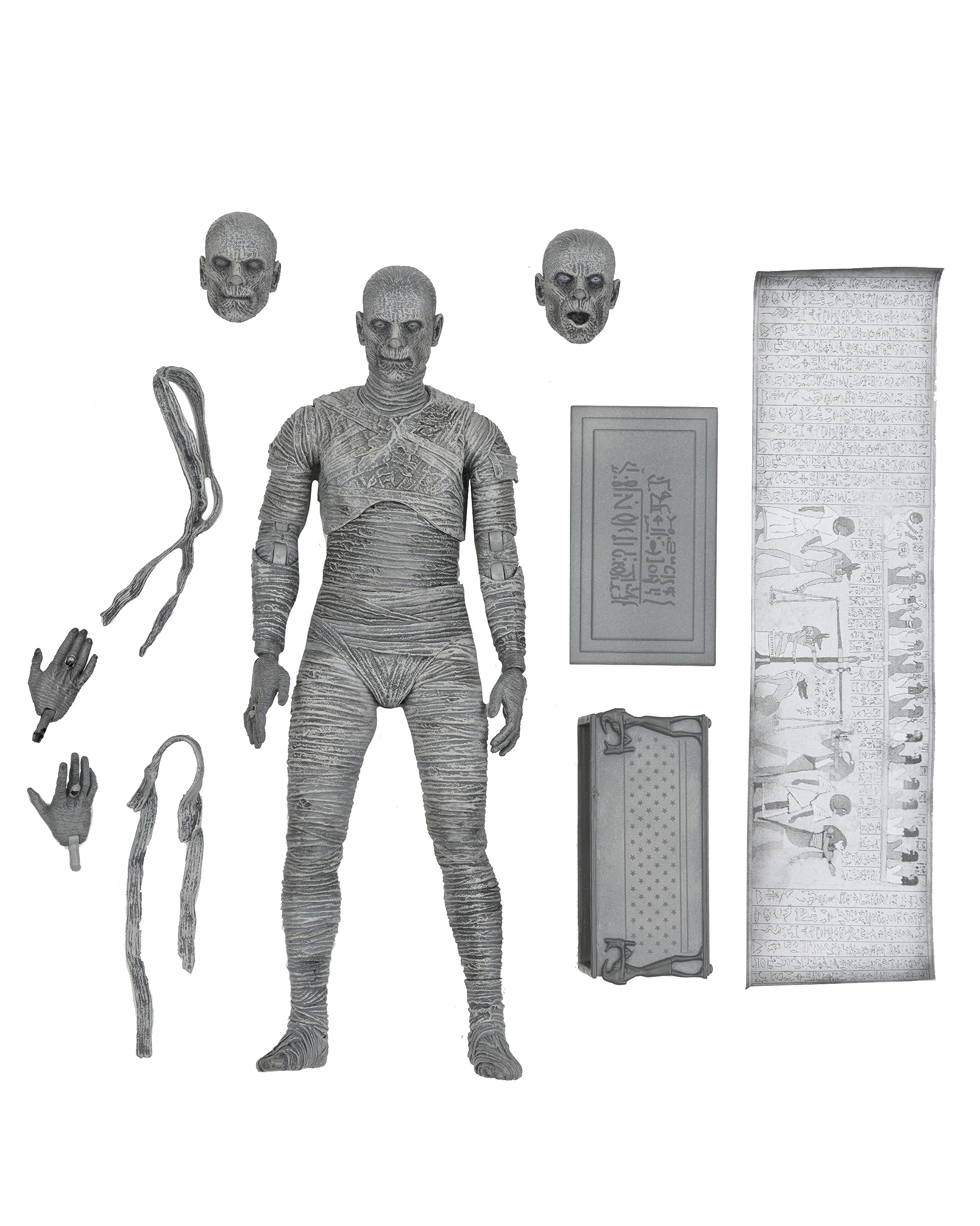 NECA - Universal Monsters Mummy 7 Ultimate Action Figure Black & White Version