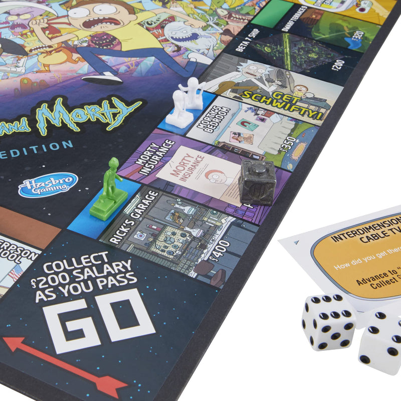 Monopoly: Rick and Morty Edition Board Game, Cartoon Network Game for Families and Teens 17+, Includes Collectible Monopoly Tokens (Amazon Exclusive)