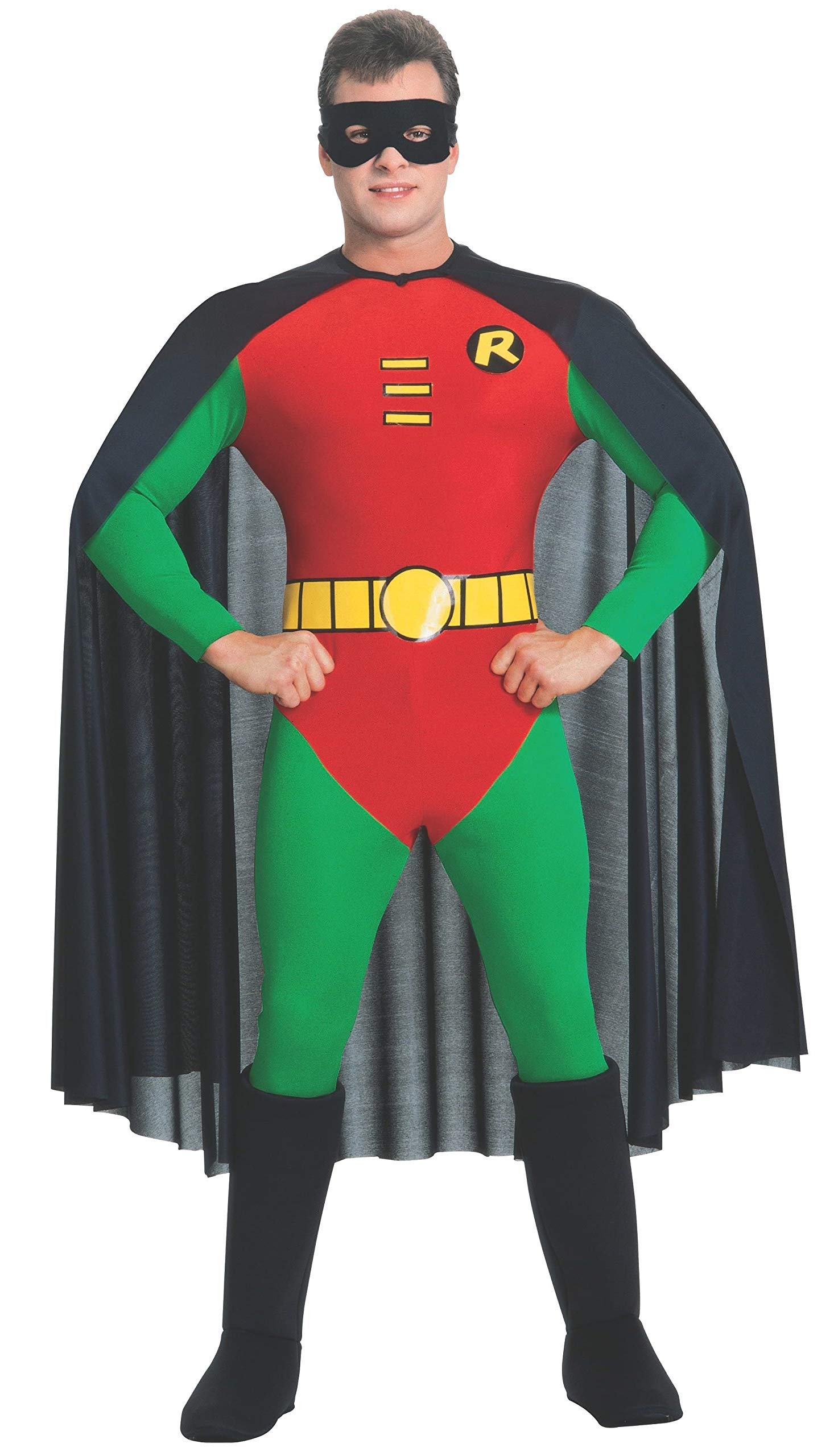 Rubie's 888082L000 Robin Classic Mens Costume DC Comics Adult Fancy Dress, Red/Green, L