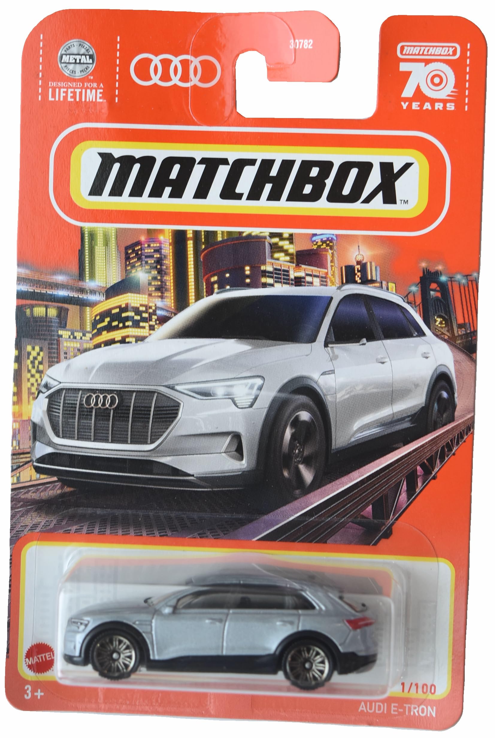 Matchbox Audi E Tron, Silver 70 Years 1/100