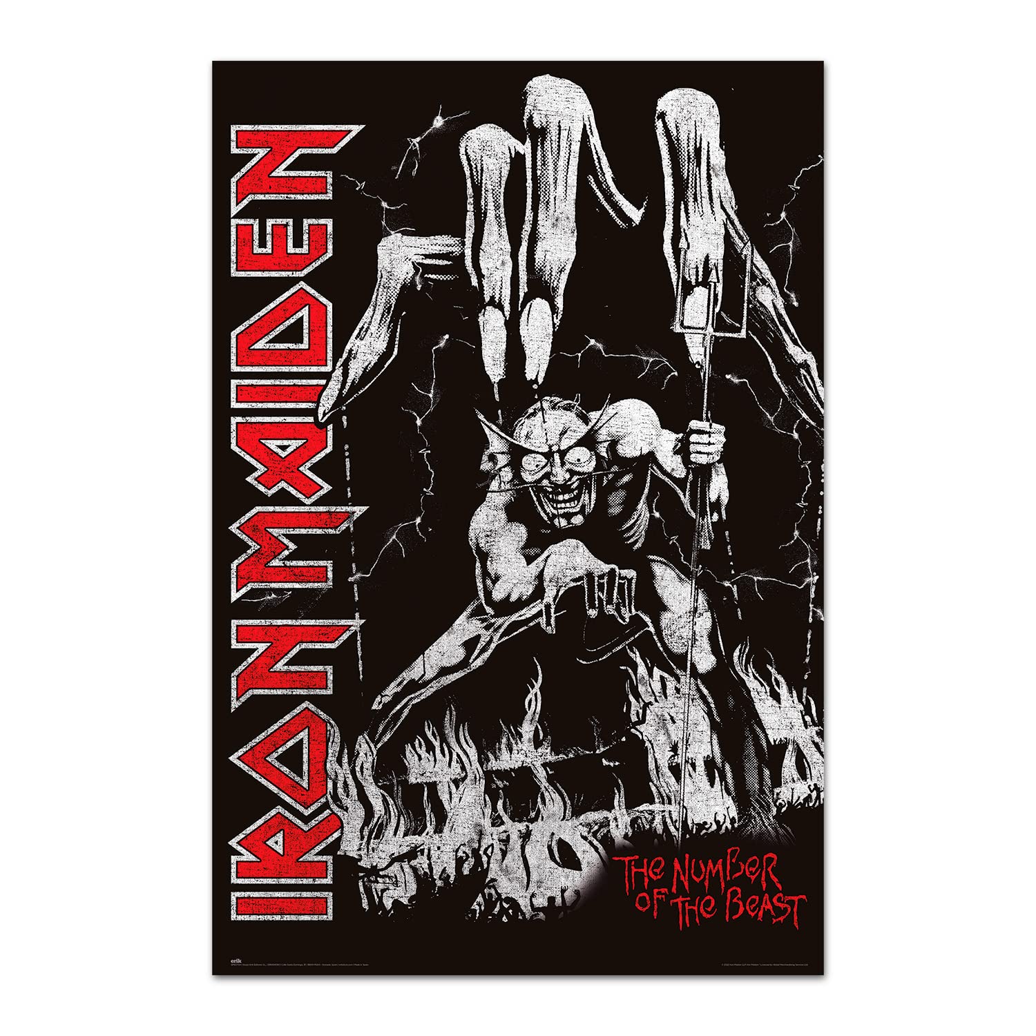 Grupo Erik Iron Maiden Number Of The Beast Poster - 36 x 24 inches / 91.5 x 61 cm - Shipped Rolled Up - Cool Posters - Art Poster - Posters & Prints - Wall Posters