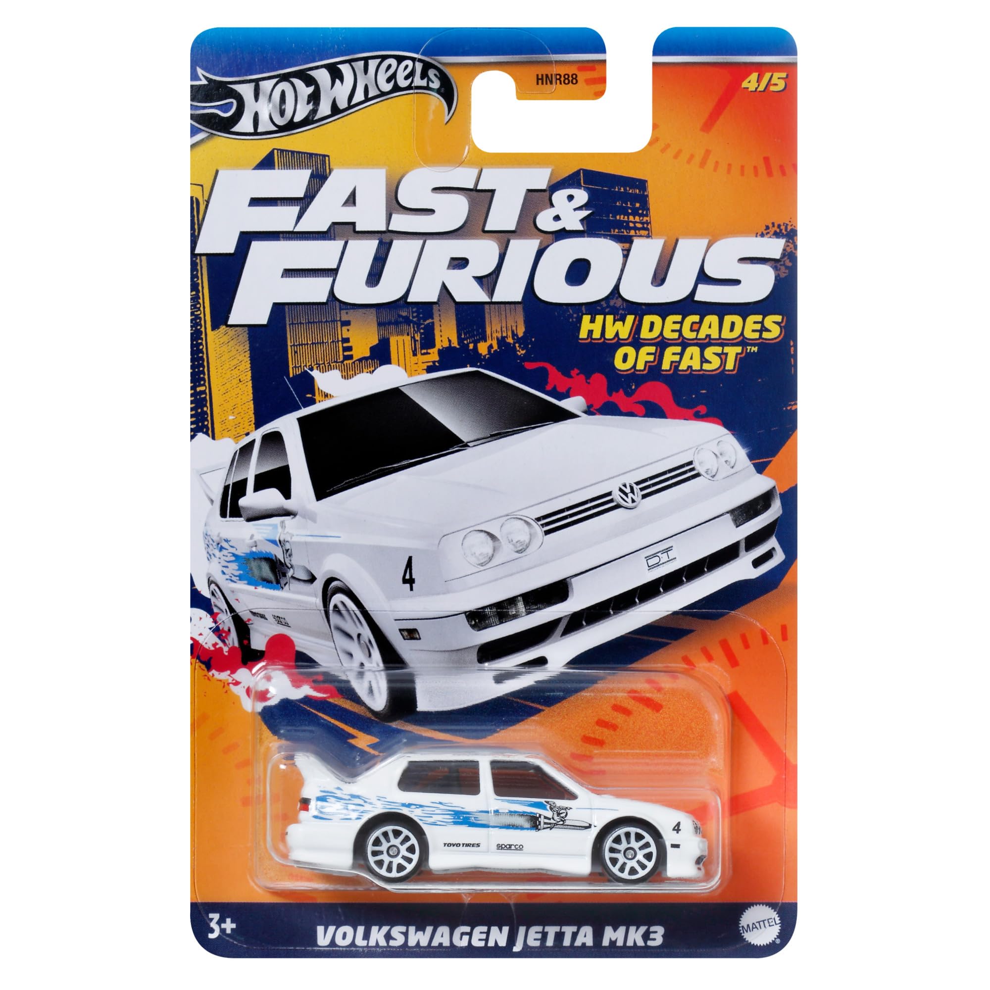 Hot Wheels FAST AND FURIOUS VW VOLKSWAGEN JETTA MK3 - Die Cast model 1:64 scale - length 7cm - HRW44