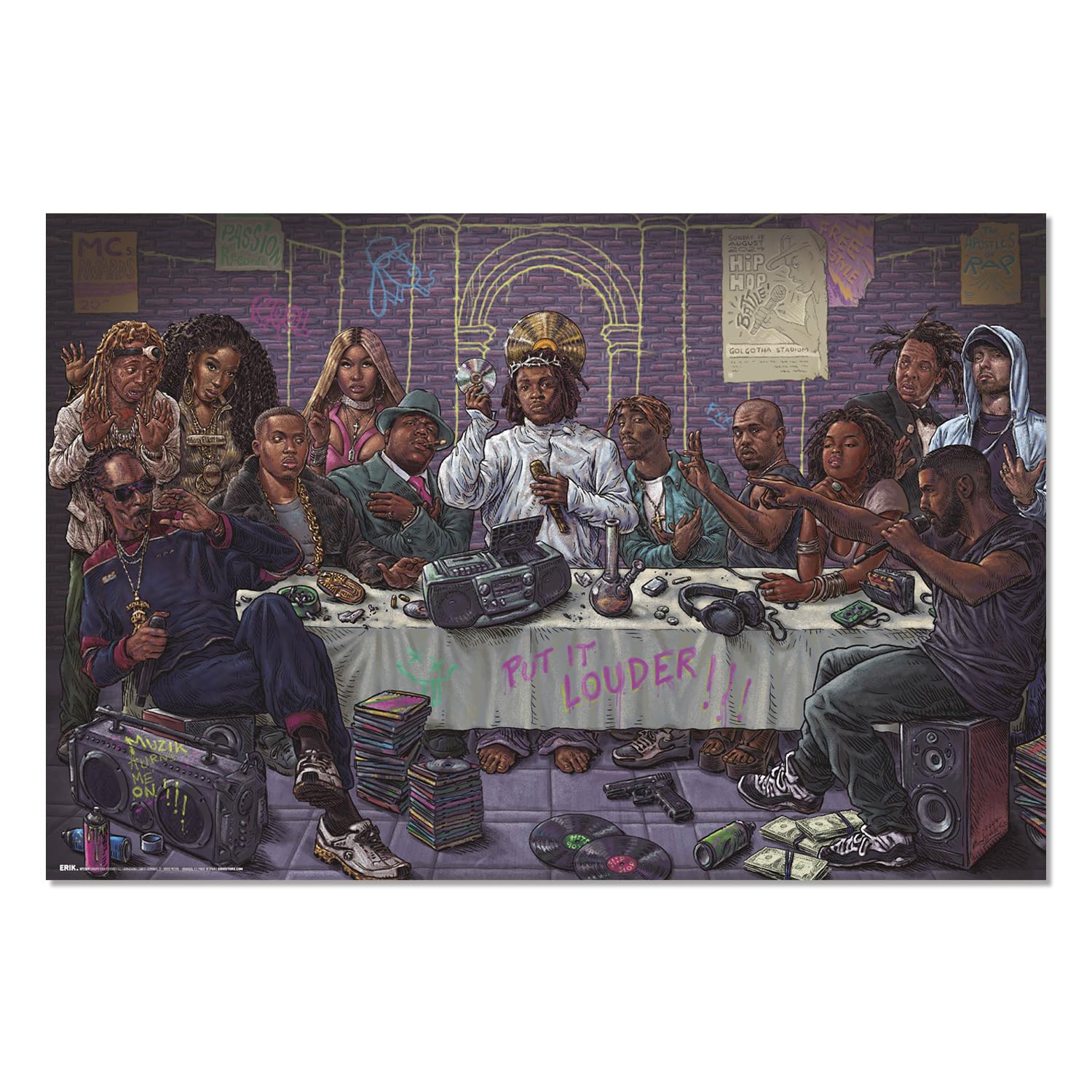 Grupo Erik Poster - Hip-Hop The Last Supper - 36 x 24 inches / 91.5 x 61 cm - Shipped Rolled Up - Cool Posters, Art Poster, Wall Posters, Posters & Prints