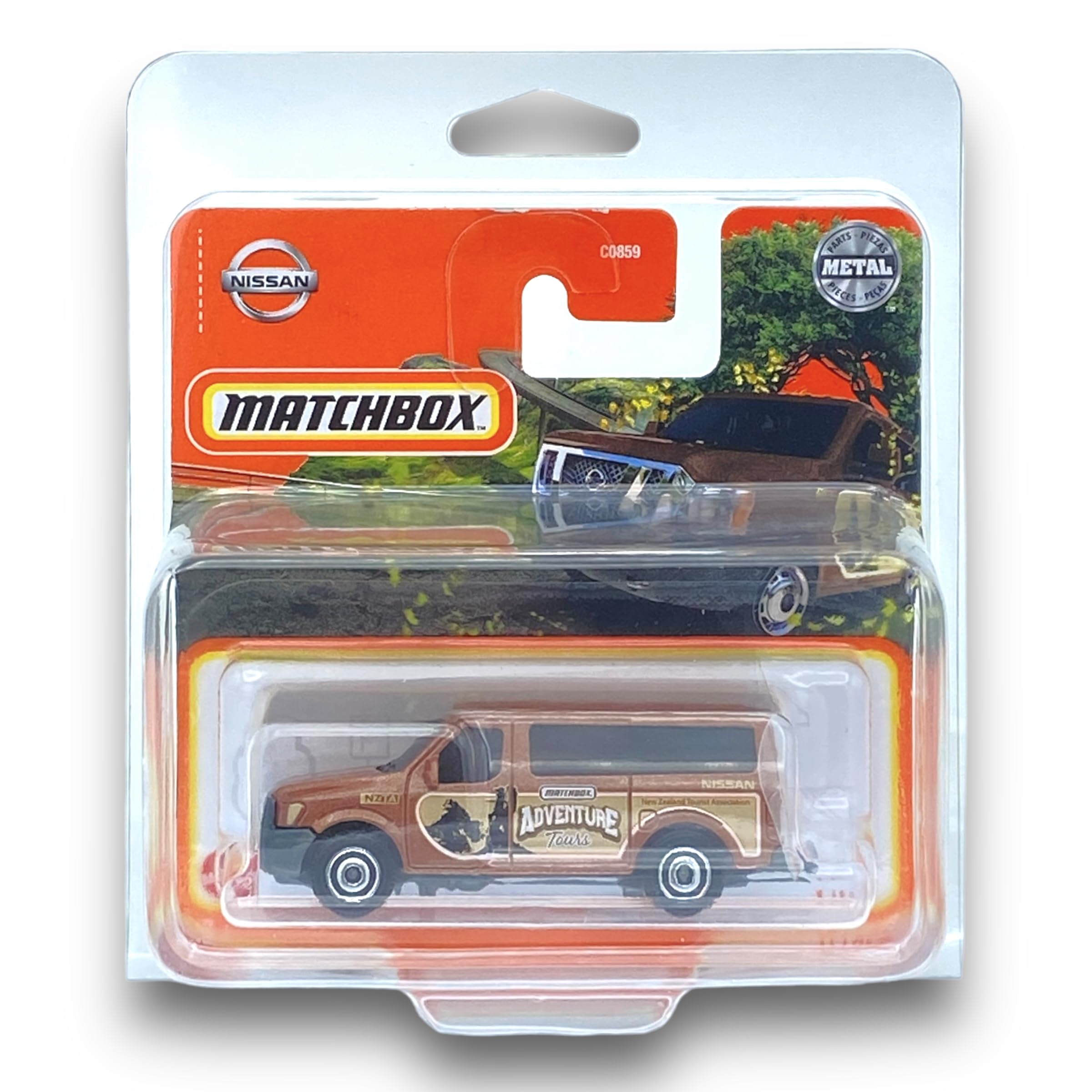 Matchbox Nissan NV Van (Brown) - Nissan 2022-1/100 (Short Card) - COMES IN A KLAS CAR KEEPER SHORT CARD PROTECTOR CASE - HFT00