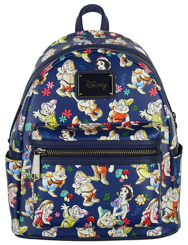 Loungefly Disney Snow White and the Seven Dwarfs Floral Watercolor Allover Print Mini Backpack