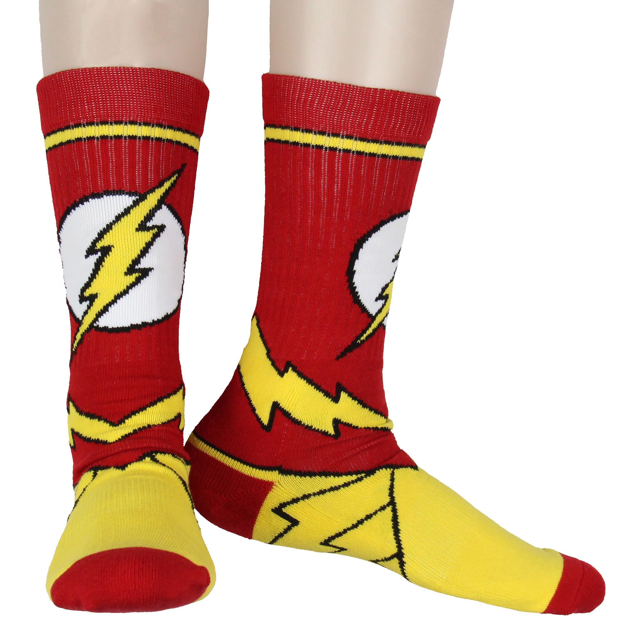 Super-Heroes Men's Super Hero DC Comics The Flash Suit Up Crew Socks By Superheroes Multicolor