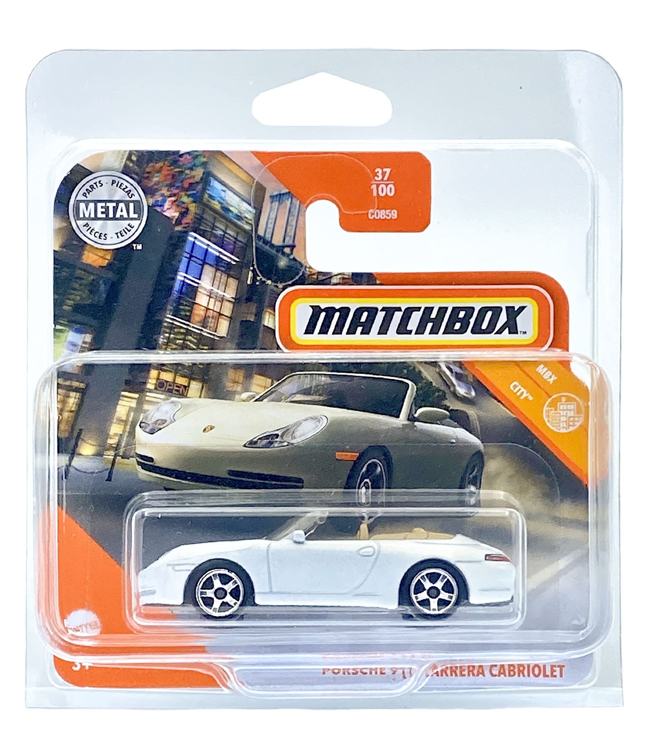 Matchbox Porsche 911 Carrera Cabriolet (White) 2021 - 37/100 (Short Card) *** COMES IN A KLAS CAR KEEPER PROTECTIVE COLLECTORS CASE *** GKM56