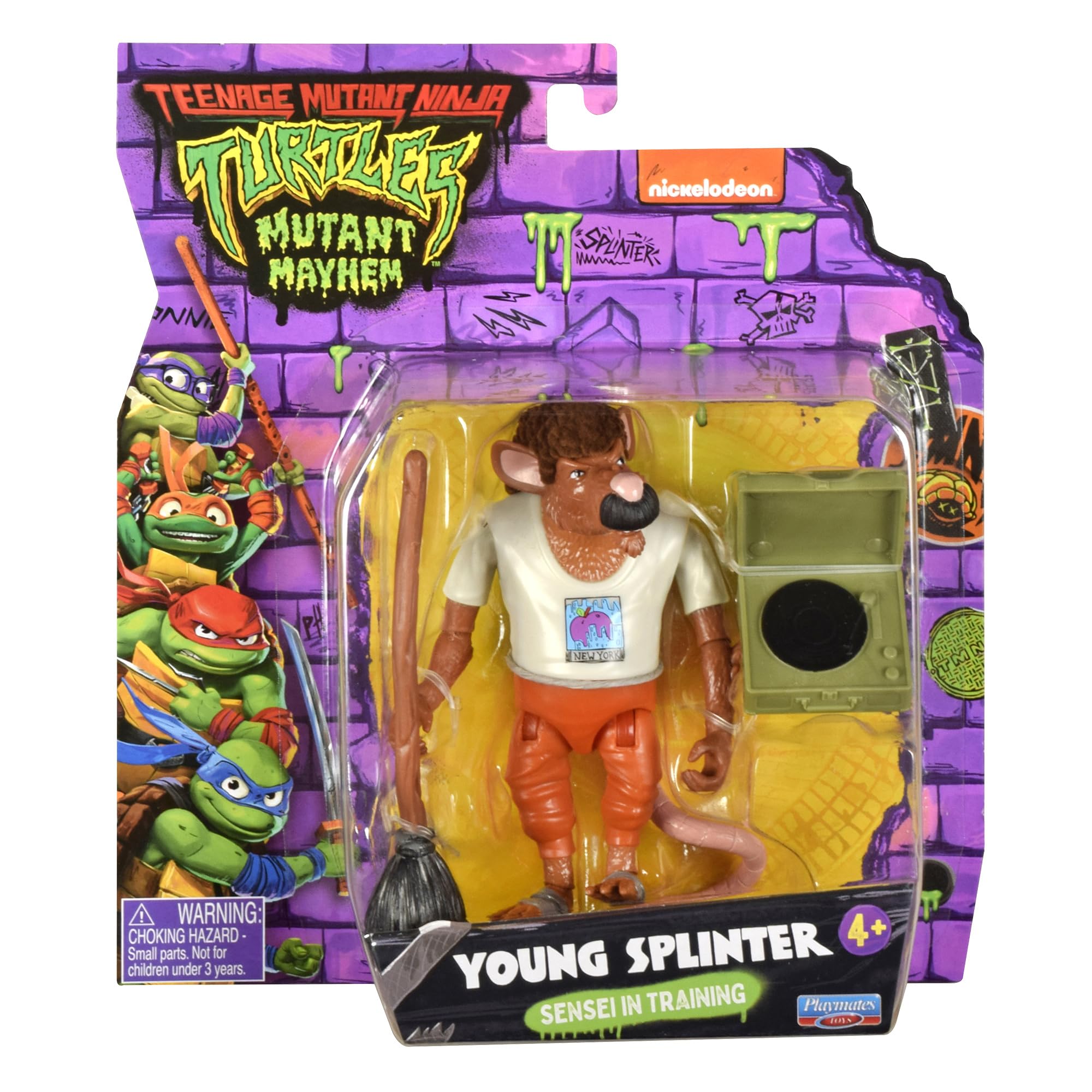 Teenage Mutant Ninja Turtles: Mutant Mayhem 4” Young Splinter Basic Action Figure by Playmates Toys