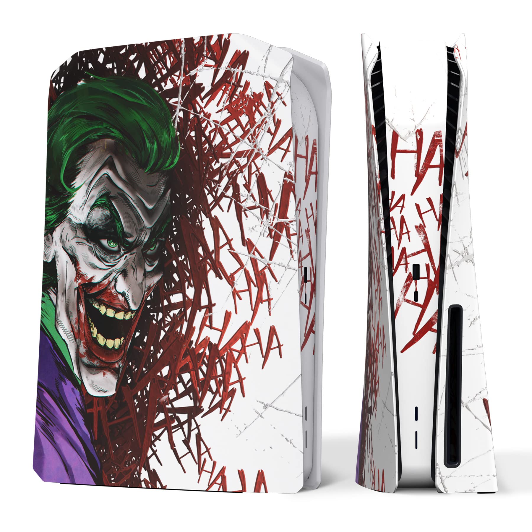 eXtremeRate eXcover Clown Hahaha Top Bottom Cover Compatible with ps5 Console Disc Edition, Replacement Faceplate Backplate Shell Skin Compatible with ps5 Console Disc Version - Console NOT Included