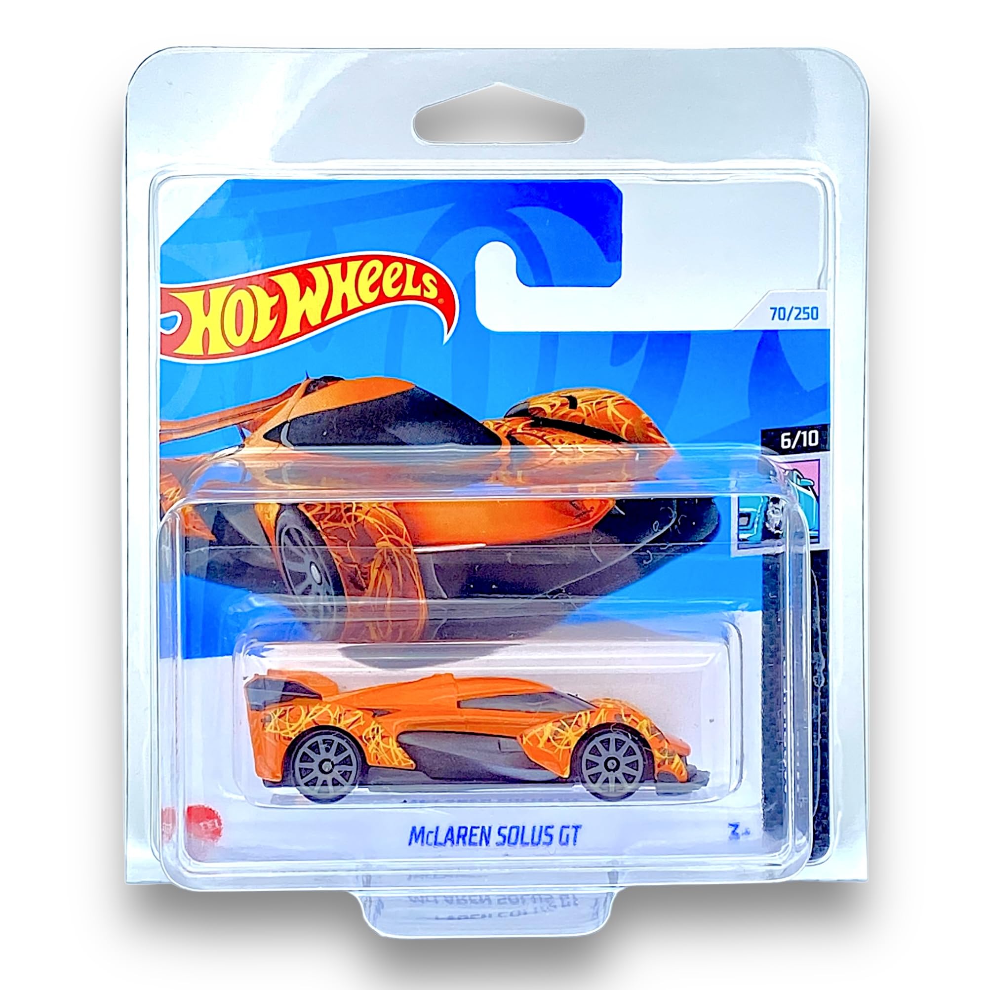 Hot Wheels McLaren Solus GT (Orange) 6/10 HW Modified - 2024-70/250 (Short Card) - COMES IN A GENUINE KLAS CAR KEEPER PROTECTOR CASE - HTD14