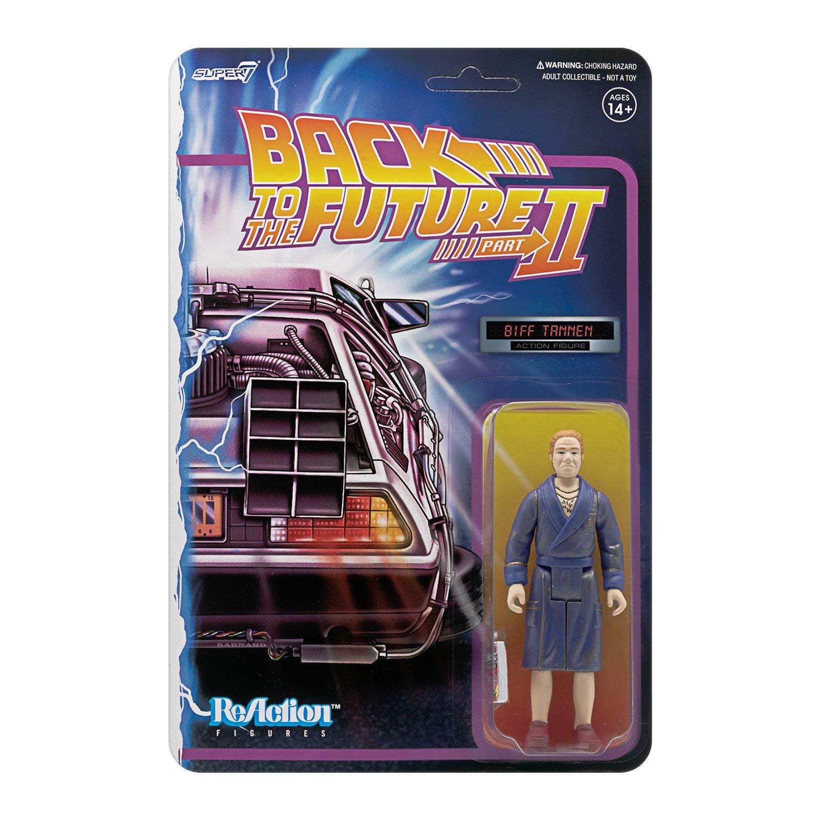 SUPER7 Back to The Future 2 Biff Tannen Bathrobe Reaction Figure 3.75"