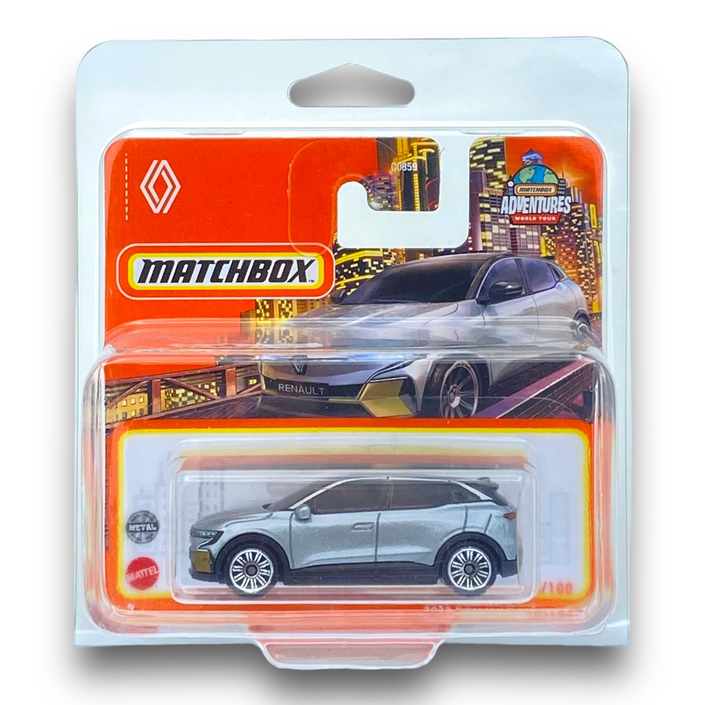 Matchbox 2022 Renault Megane (Silver) - Renault 2023-70/100 (Short Card) - COMES IN A KLAS CAR KEEPER SHORT CARD PROTECTOR CASE - HFR25, MB034