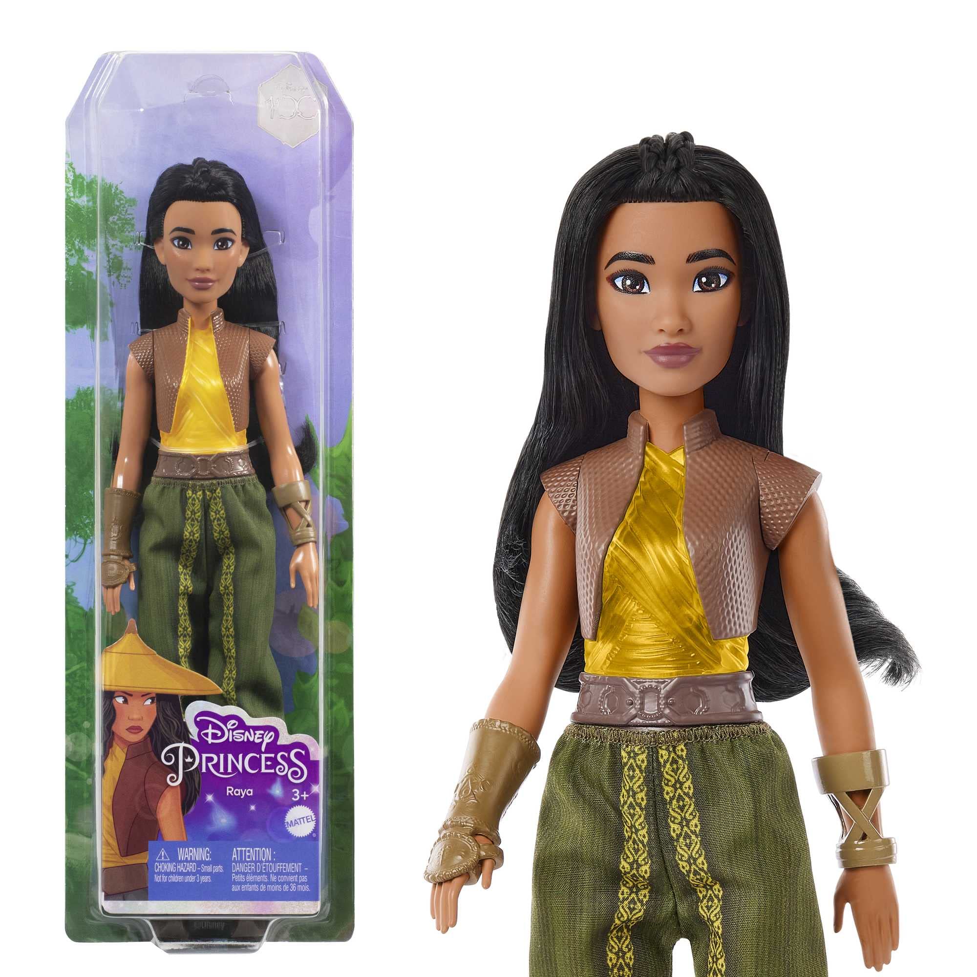 Mattel Disney Princess Dolls, Raya Posable Fashion Doll with Sparkling Clothing and Accessories, Disney Movie Toys, HLX22