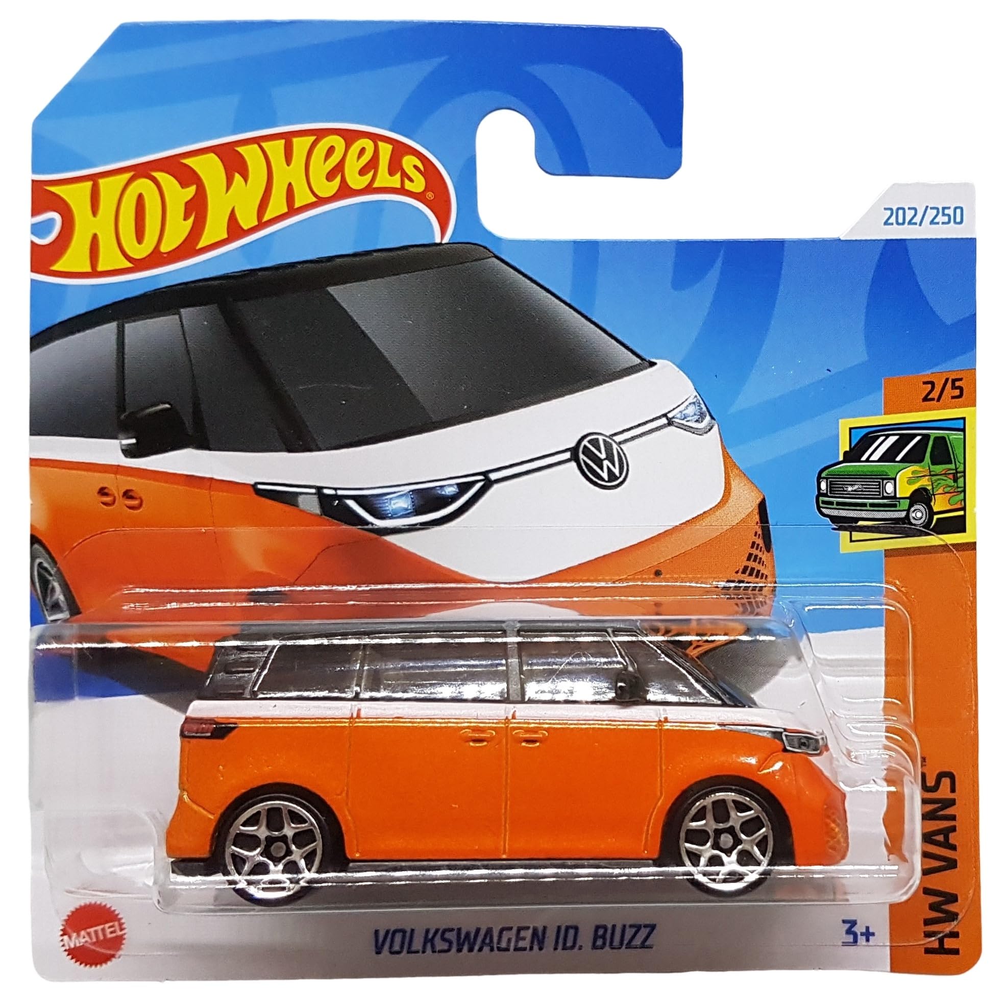 Hot Wheels - Volkswage ID. Buzz - HW Vans 2/5 - HTB94 - Short Card - VW Bus - Orange - Mattel 2024 - 1:64