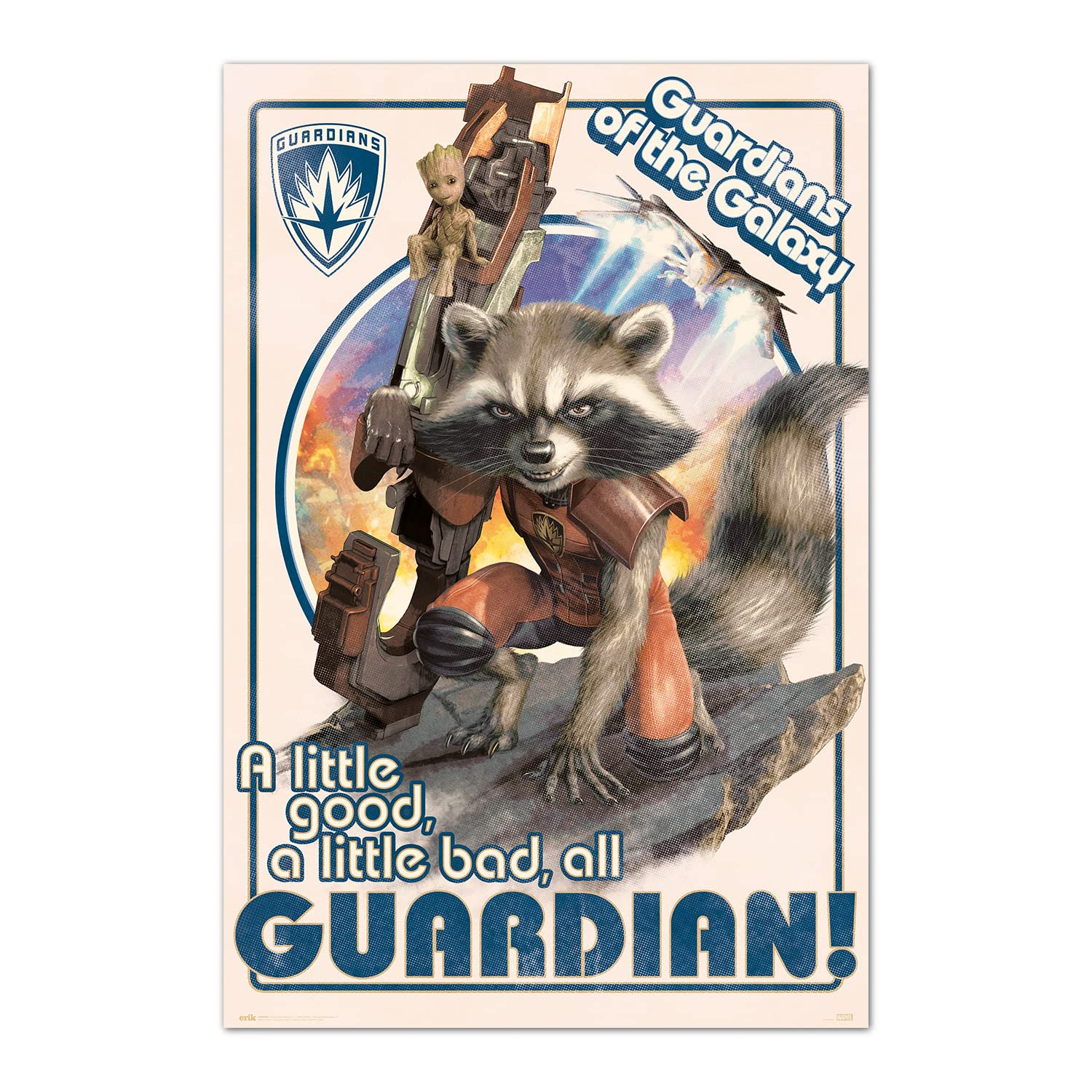 Grupo Erik Marvel Guardians Of The Galaxy Rocket & Baby Groot Poster - 36 x 24 inches / 91.5 x 61 cm - Shipped Rolled Up - Cool Posters - Art Poster - Posters & Prints - Wall Posters