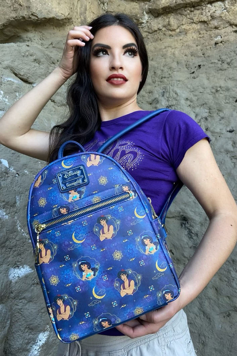 Loungefly Disney Aladdin and Jasmine Double Strap Shoulder Bag Purse