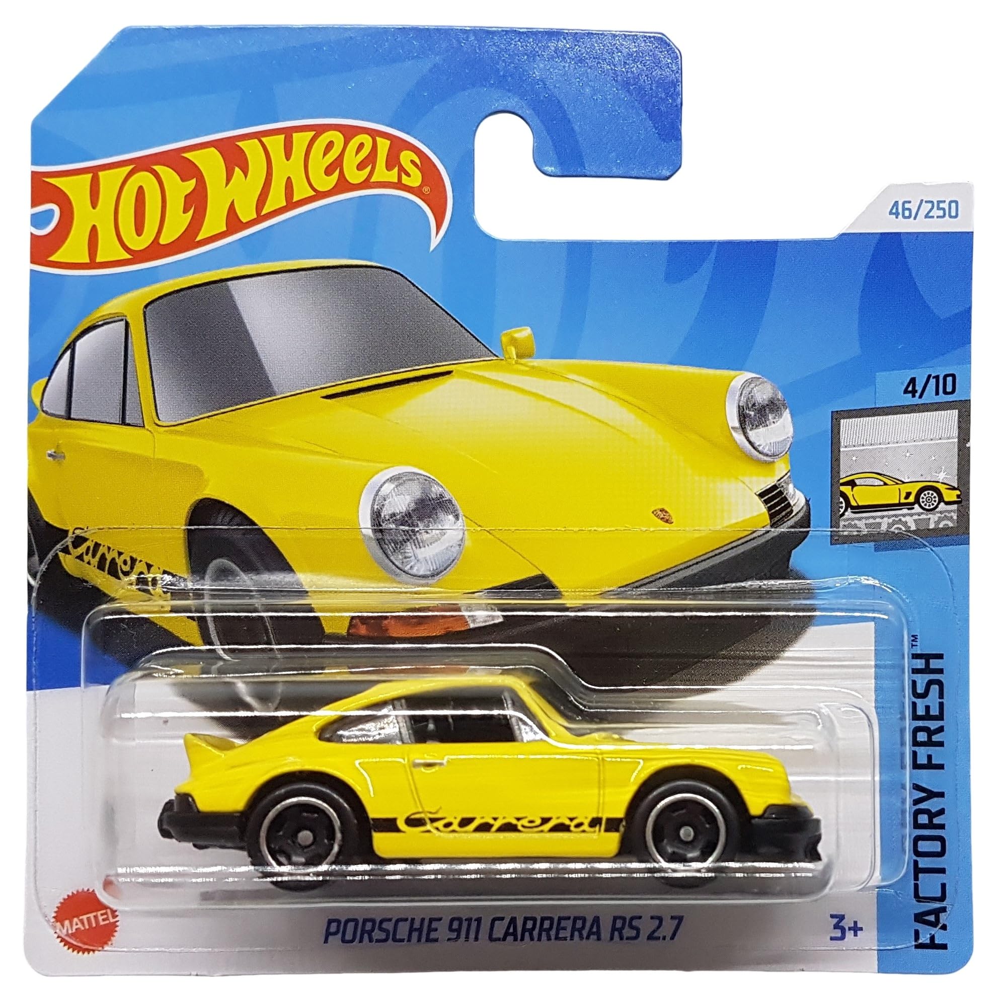 Hot Wheels - Porsche 911 Carrera RS 2.7 - Factory Fresh 4/10 - HTC49 - Short Card - Yellow - Mattel 2024