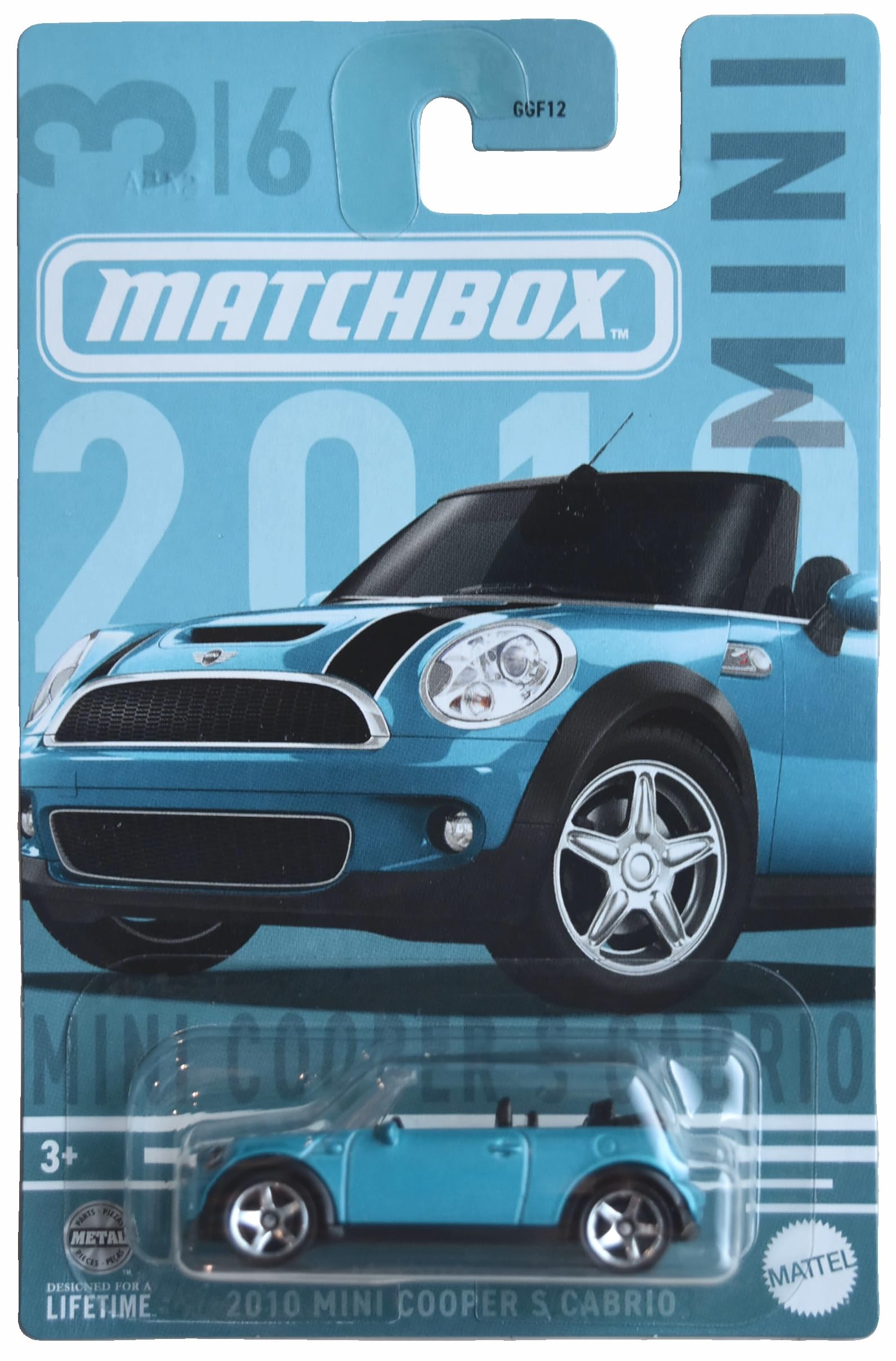 Matchbox 2010 Mini Cooper S Cabrio, Teal 3/6