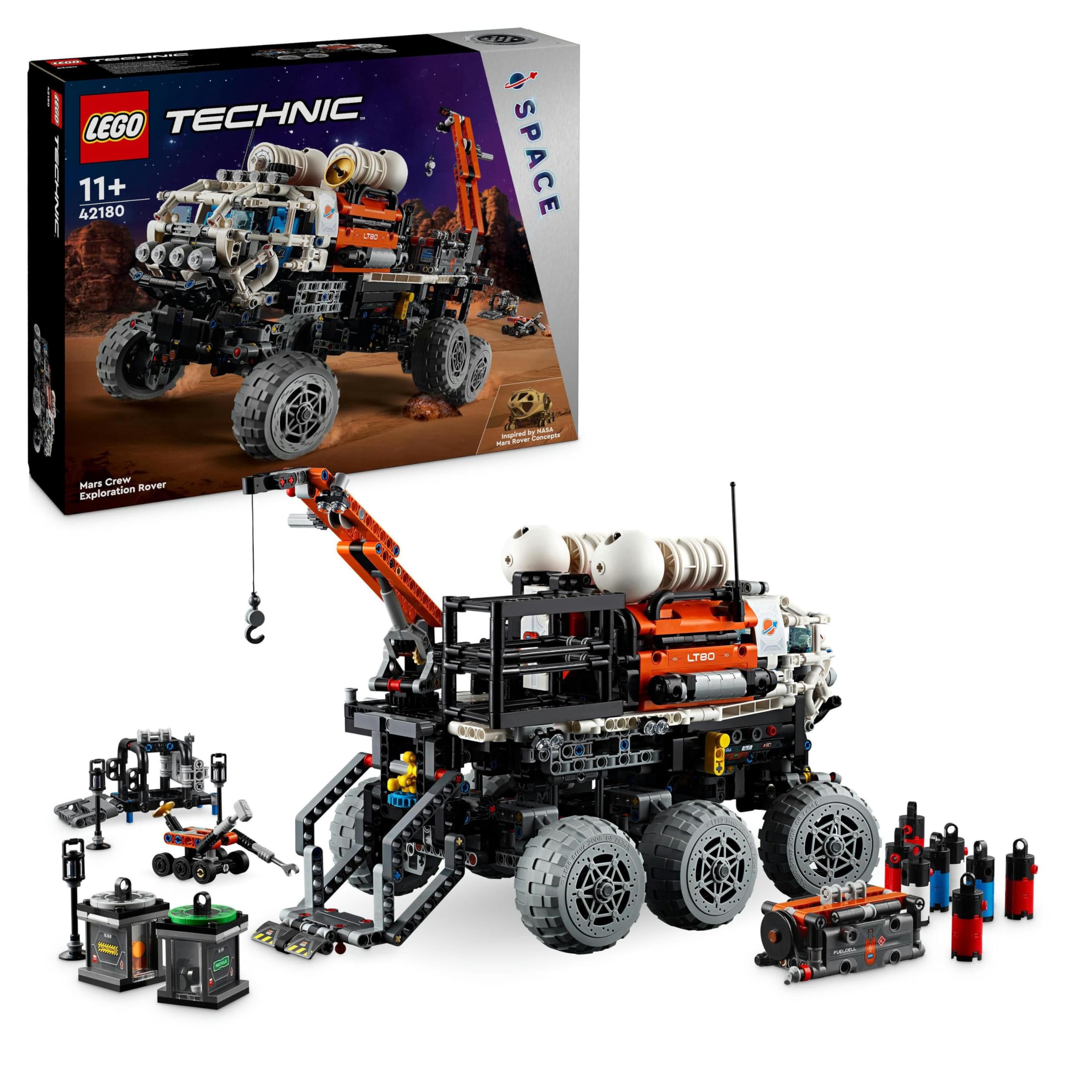 LEGO Technic Mars Crew Exploration Rover Building Set, Outer Space Toy for 11 Plus Year Old Kids, Boys & Girls, Explorer Gift Inspired by NASA, Imaginative Play 42180