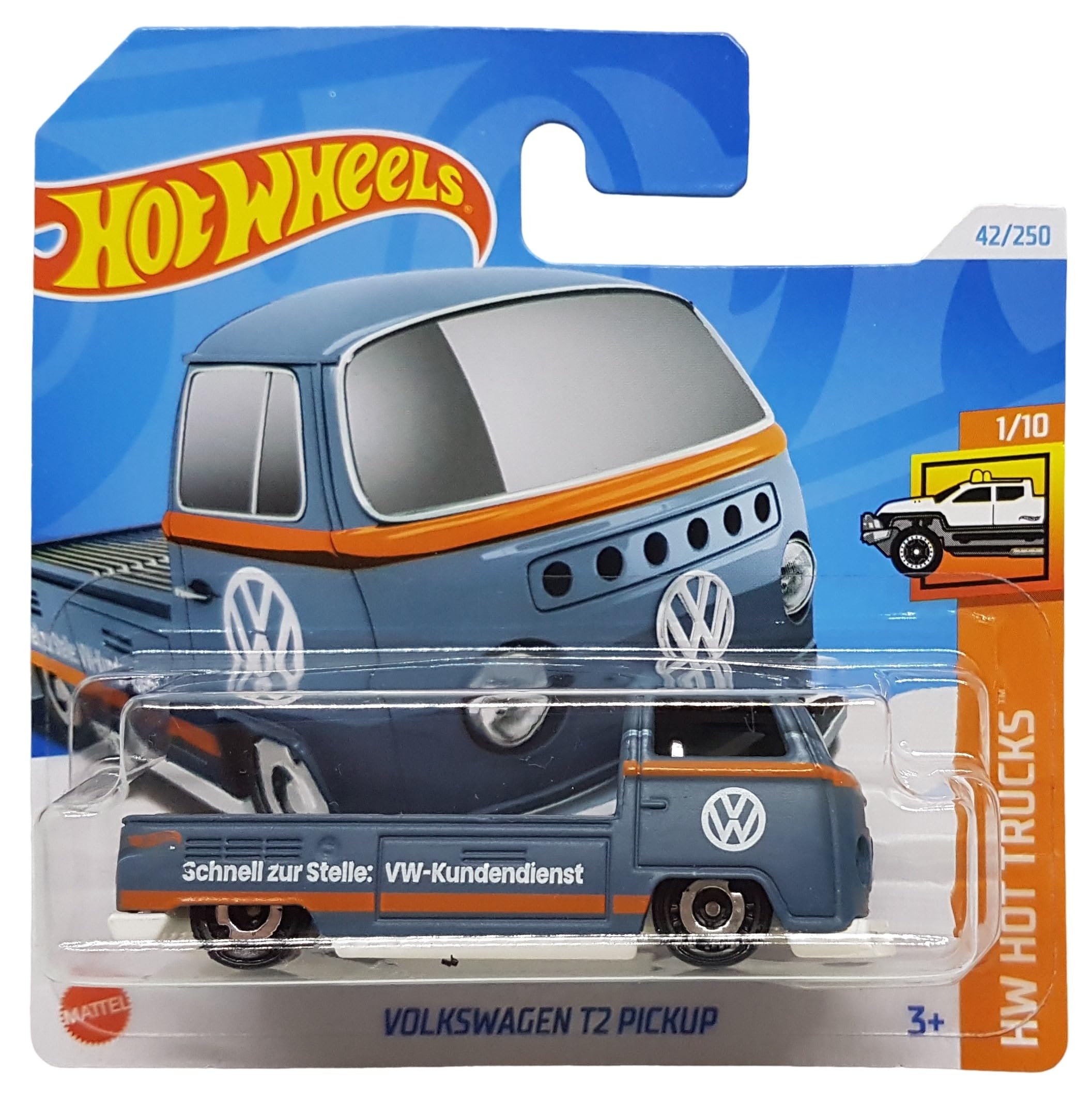 Hot Wheels - Volkswagen T2 Pickup - HW Hot Trucks 1/10 - HTC28 - Short Card - VW Customer Service - Quick to Spot - Mattel 2024