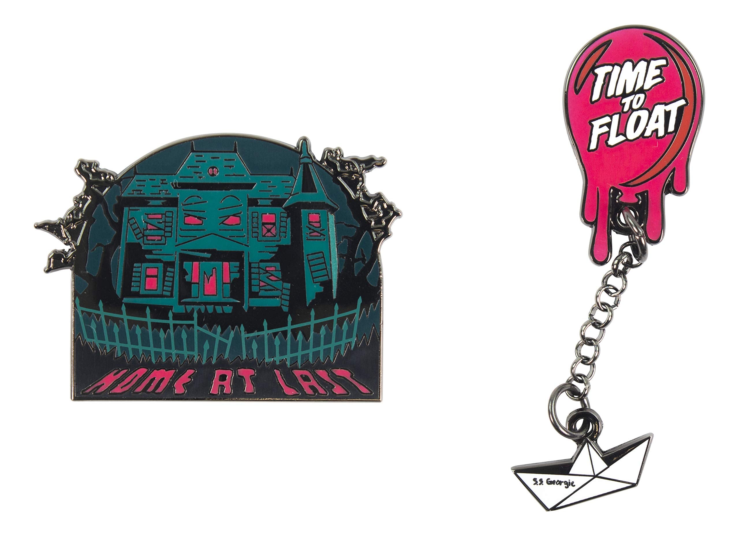 Numskull Pin Kings Official IT Time to Float Collectible Metal Enamel Pin Badges - Set of Two Enamel Pins on a Backing Card,One Size,5056280422761