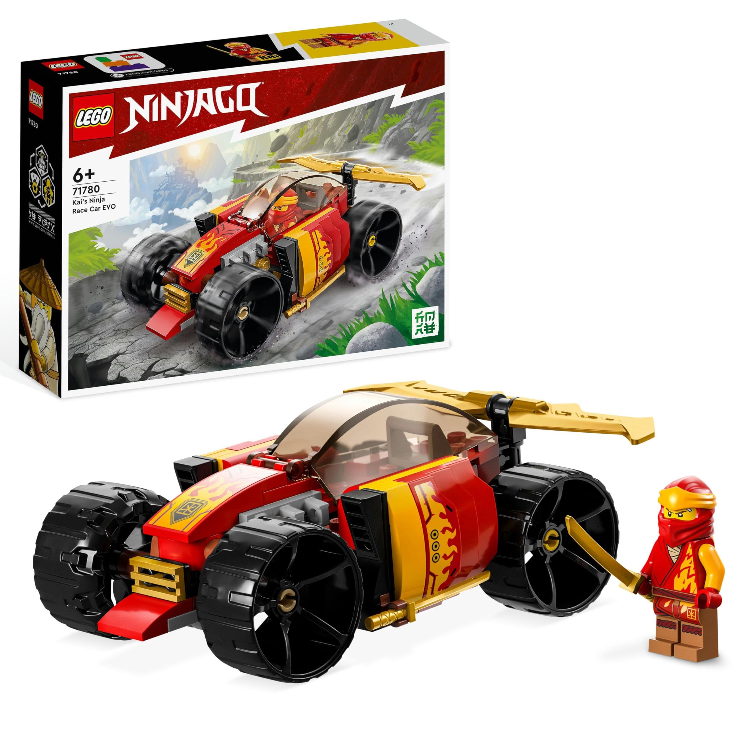 LEGO 71780 NINJAGO Kai’s Ninja Race Car EVO 2in1 Racing Car Toy to Off-Road Vehicle, Model Building Set for Kids, Boys and Girls Aged 6 Plus, Birthday Gift Idea