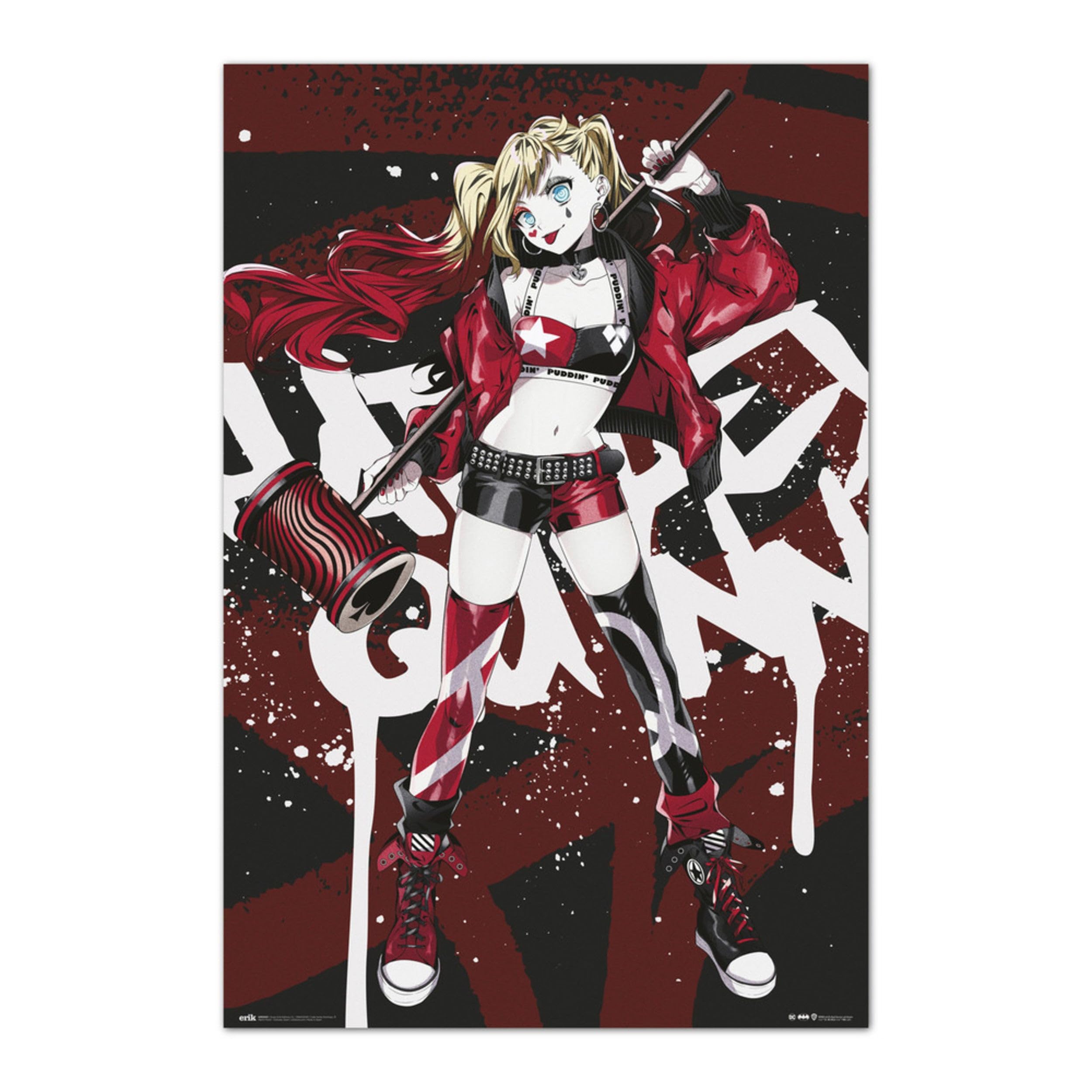 Grupo Erik DC Harley Quinn Anime Poster - 36 x 24 inches / 91.5 x 61 cm - Shipped Rolled Up - Cool Posters - Art Poster - Posters & Prints - Wall Posters