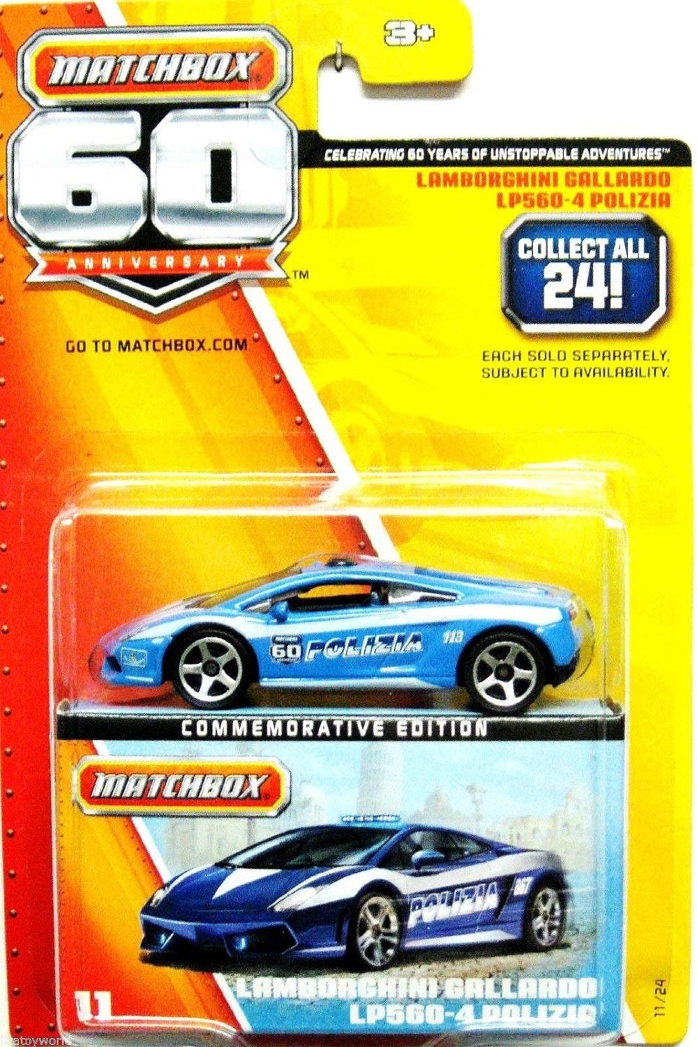 Matchbox 60th Anniversary Lamborghini Gallardo Police New Tool 2013