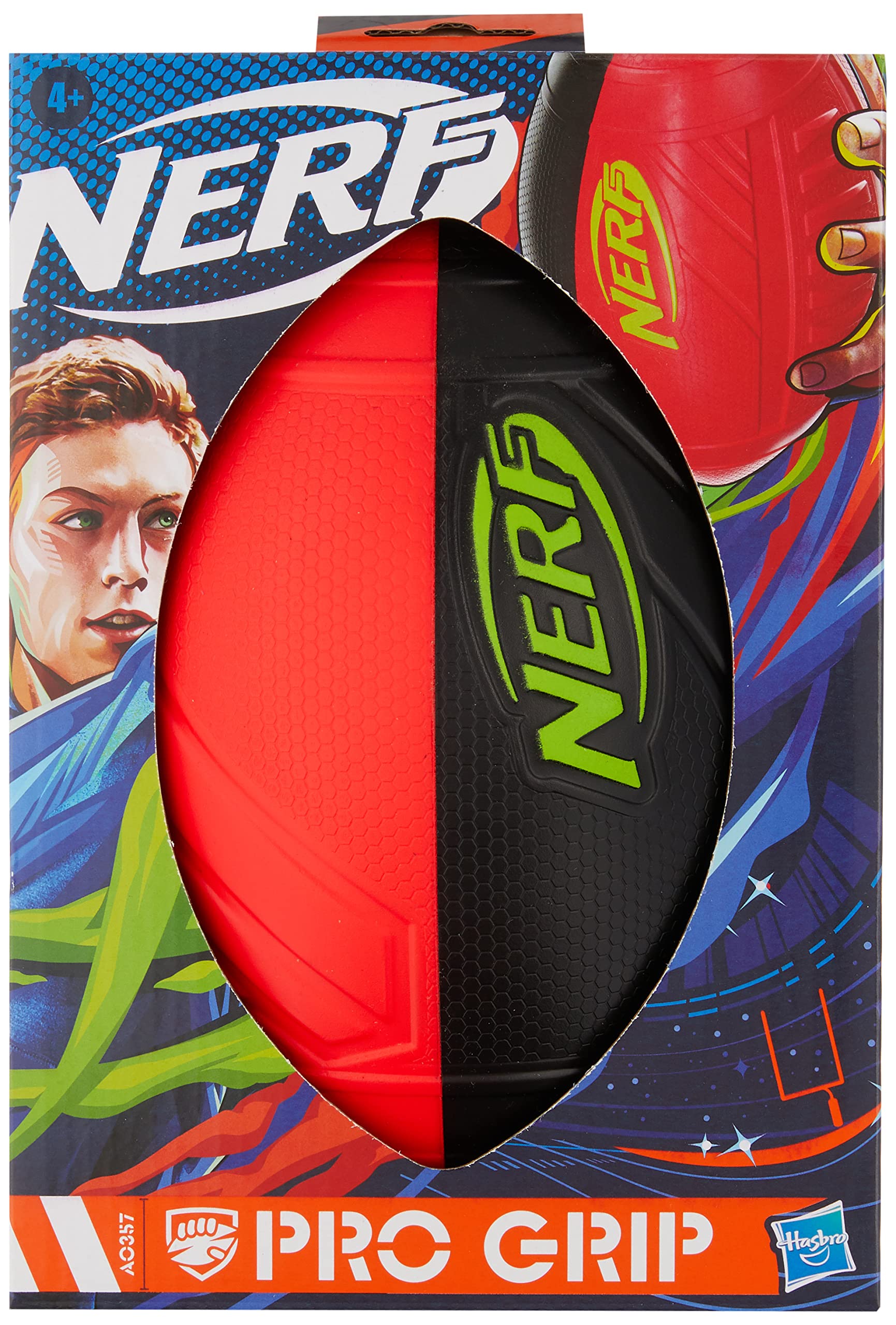 NERF A0357 Pro Grip Football, Red/Black