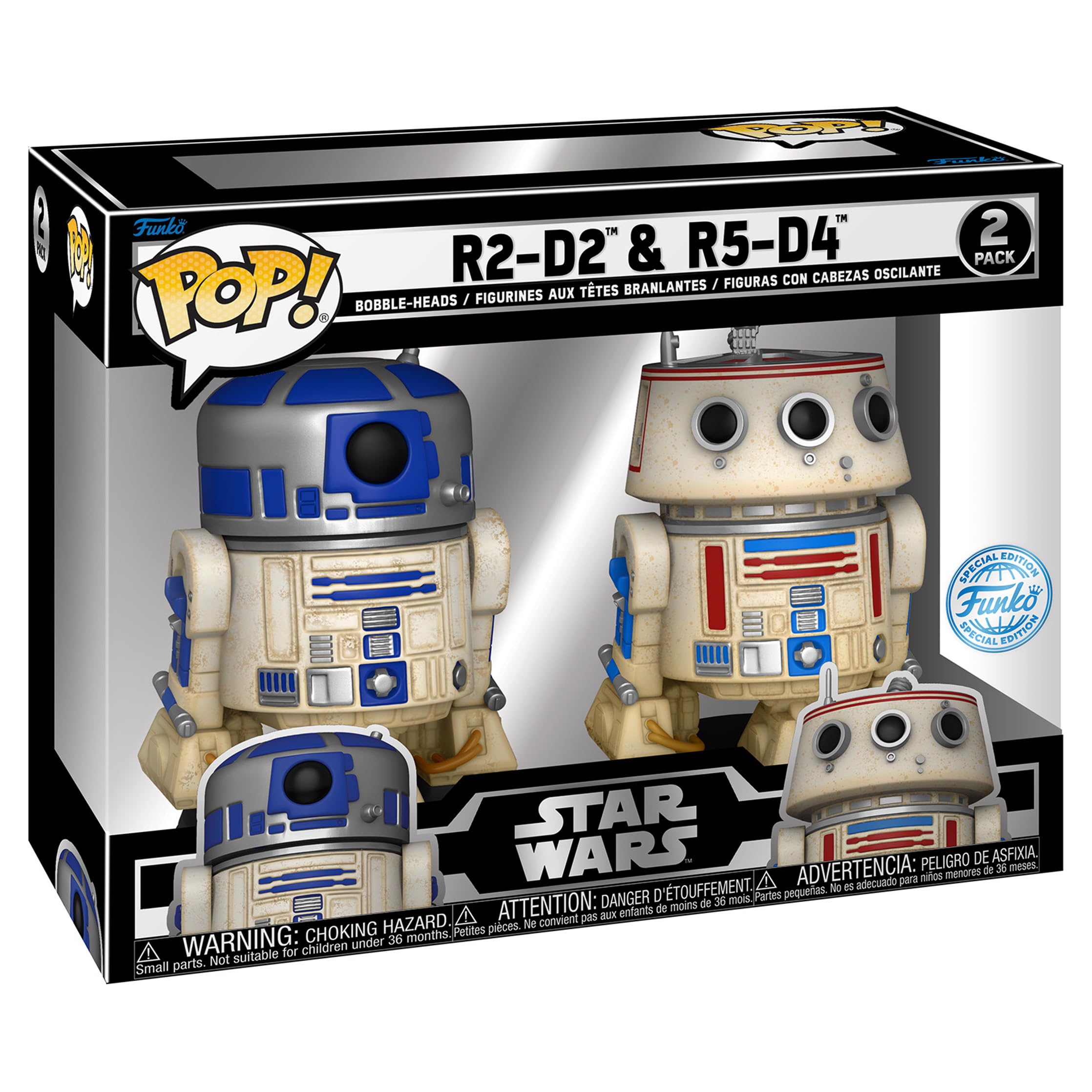 Funko POP! Star Wars Celebration 2023 R2-D2 and R5-D4 Vinyl Bobblehead Set 2-Pack 2023 Galactic Convention Exclusive