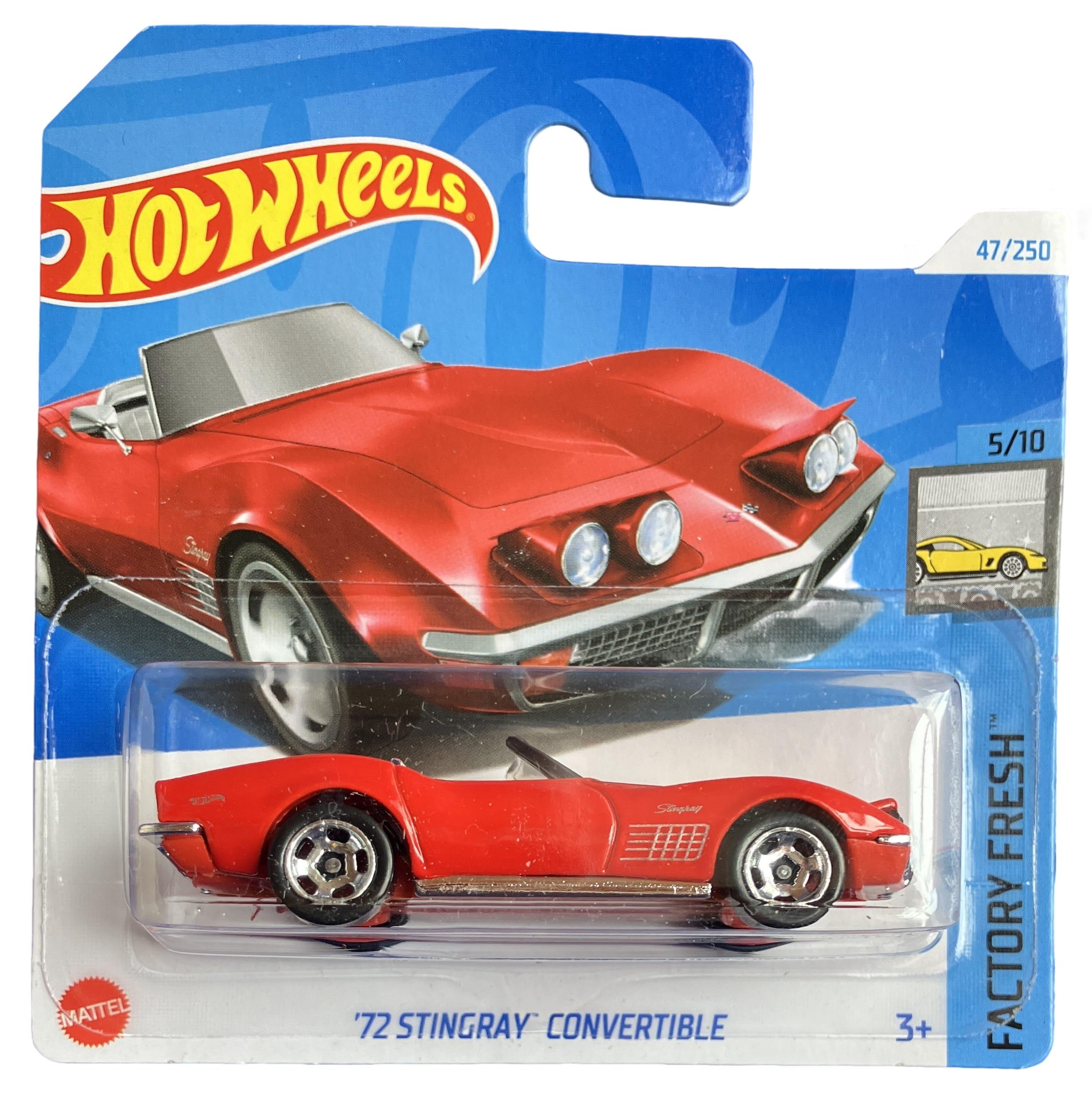 Hot Wheels - ´72 Stingray Convertible - Factory Fresh 5/10 - HTD09 - Short Card - Corvette - GM - Red - Mattel 2024-1:64