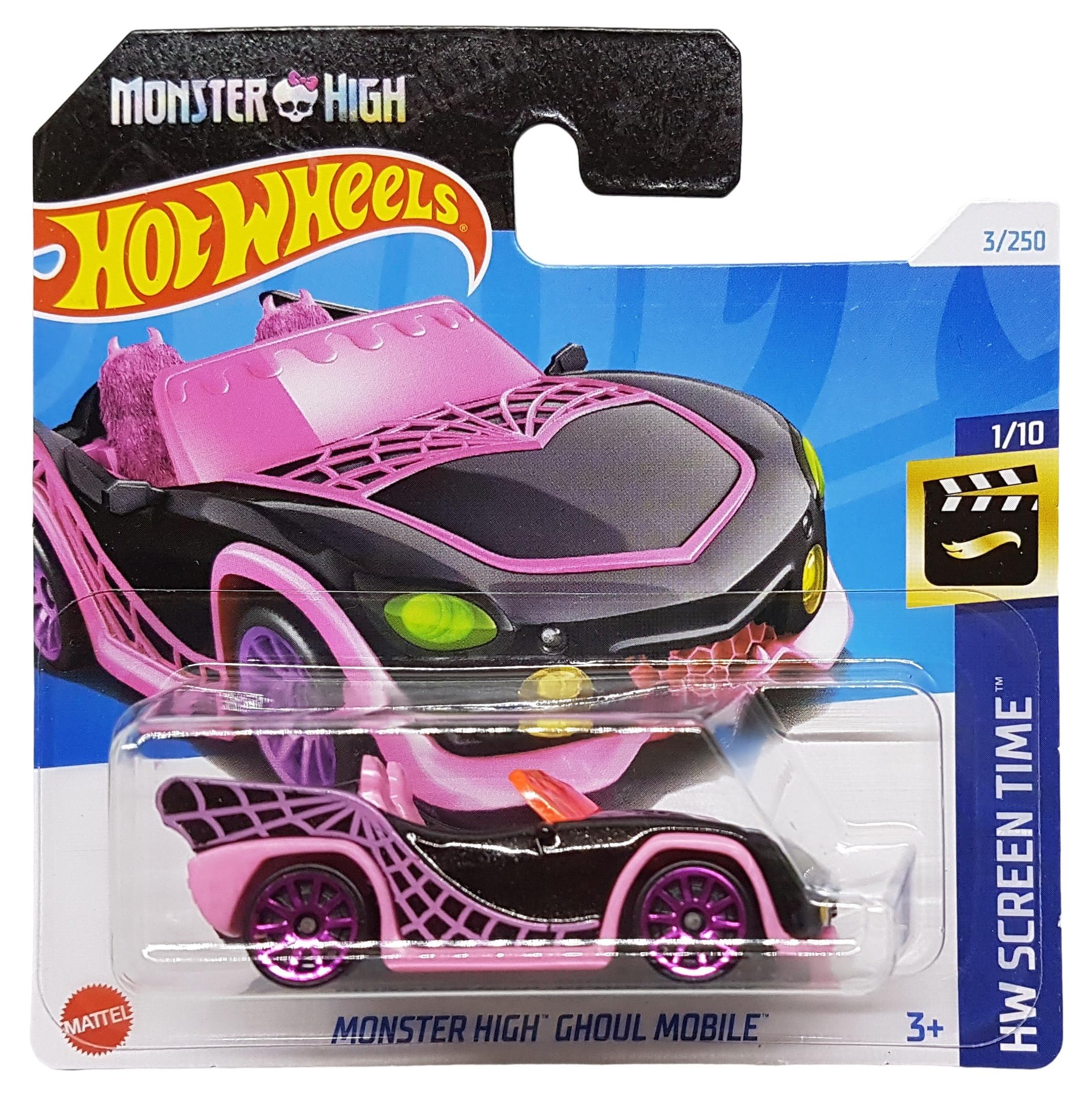 Hot Wheels - Monster High Ghoul Mobile - HW Screen Time 1/10 - HTC80 - Short Card - Pink Black - Mattel 2024-1:64