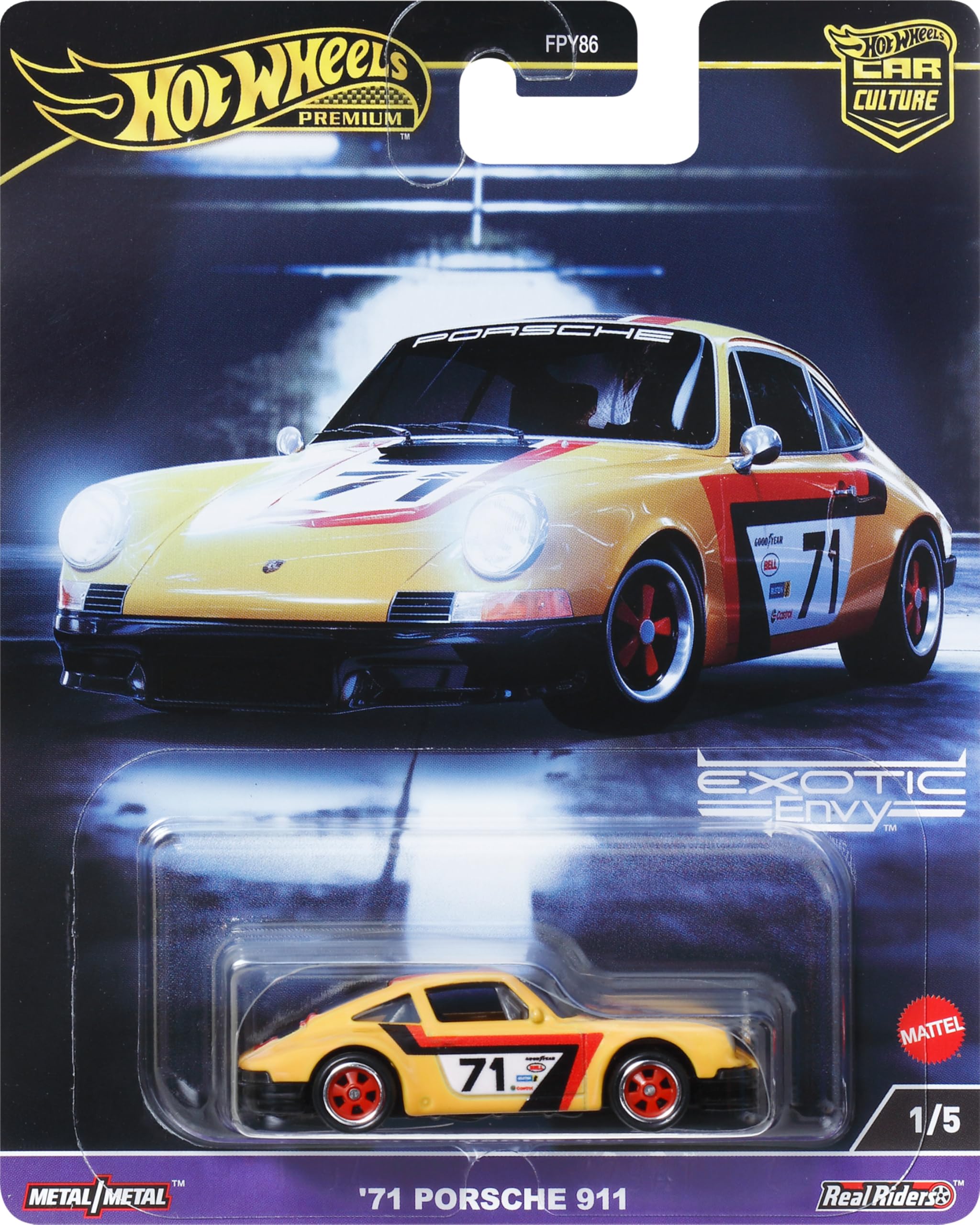 Hot Wheels Premium Porsche 911, Car Culture Circuit Legends Vehicles for Kids 3 Years Old & Up and Adult fans and Collectors, Premium Collection of Car Culture 1:64 Scale Vehicles, HKC80