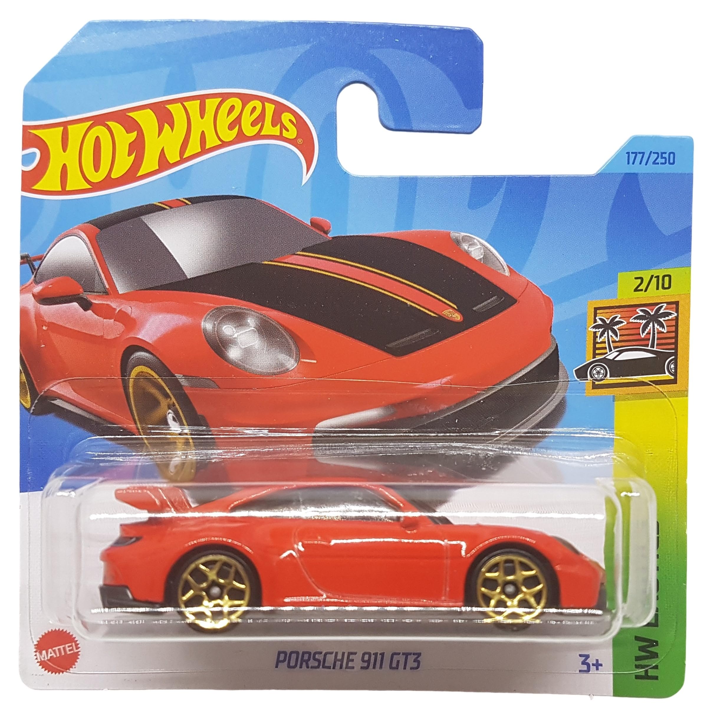 Hot Wheels - Porsche 911 GT3 - HW Exotics 2/10 - HKH97 - Short Card - Sports Car - Red - Mattel 2023