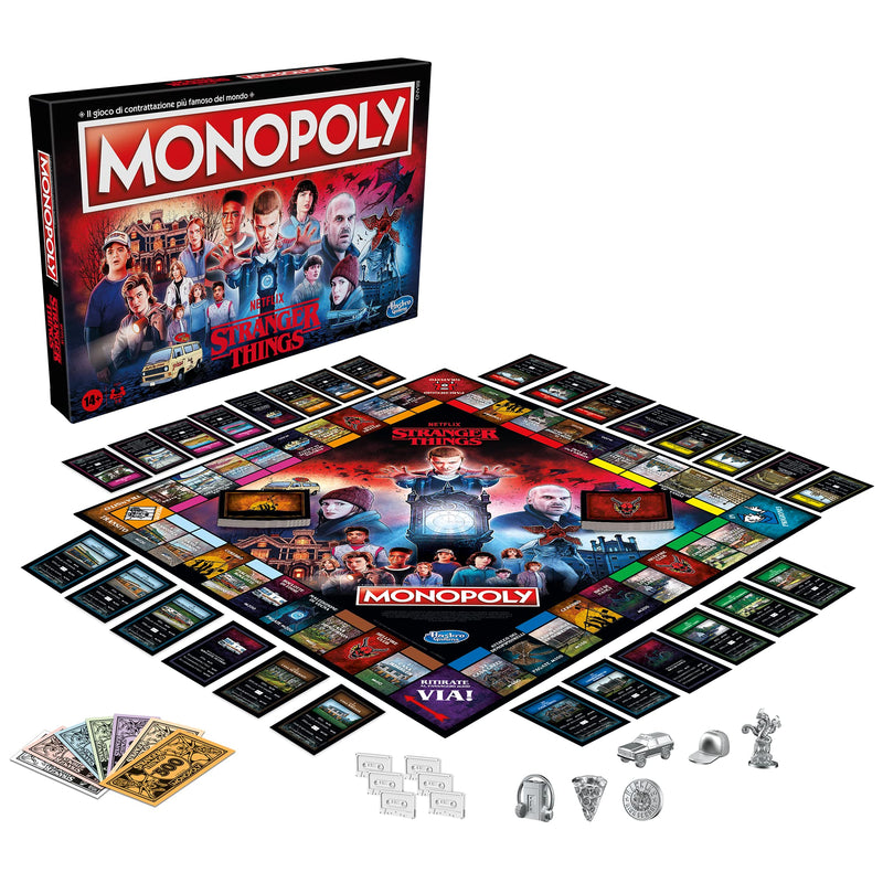 Hasbro Gaming Monopoly Stranger Things Board Game For Adults And Teenagers 14 Years Older, Multicoloured, 41 x 400 x 267 mm (Italian Language)