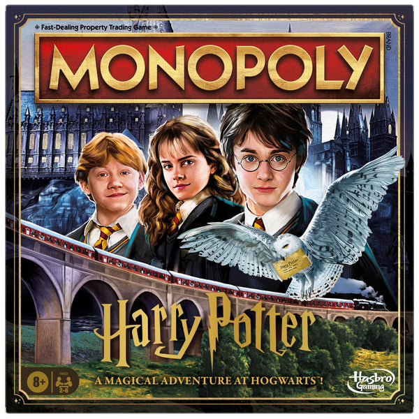 Monopoly Harry Potter Edition Family Board Game for Boys and Girls 8+ Years Old, for 2-6 Players, 6 Golden Tokens, incl. Hippogriff, with Iconic Hogwarts Locations, for Kids and Adults