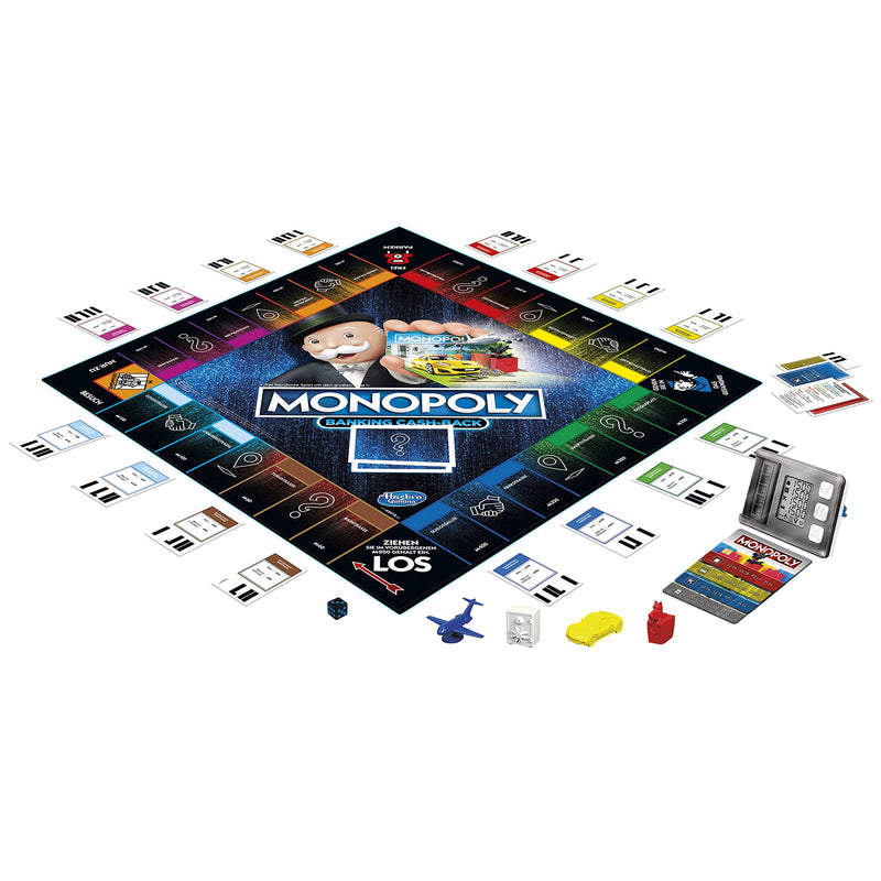 Monopoly Banking Back Board Game, Electronic Card Reader, Back Bonus, Cashless Numbers, Scan Technology, Ages 8 and Up