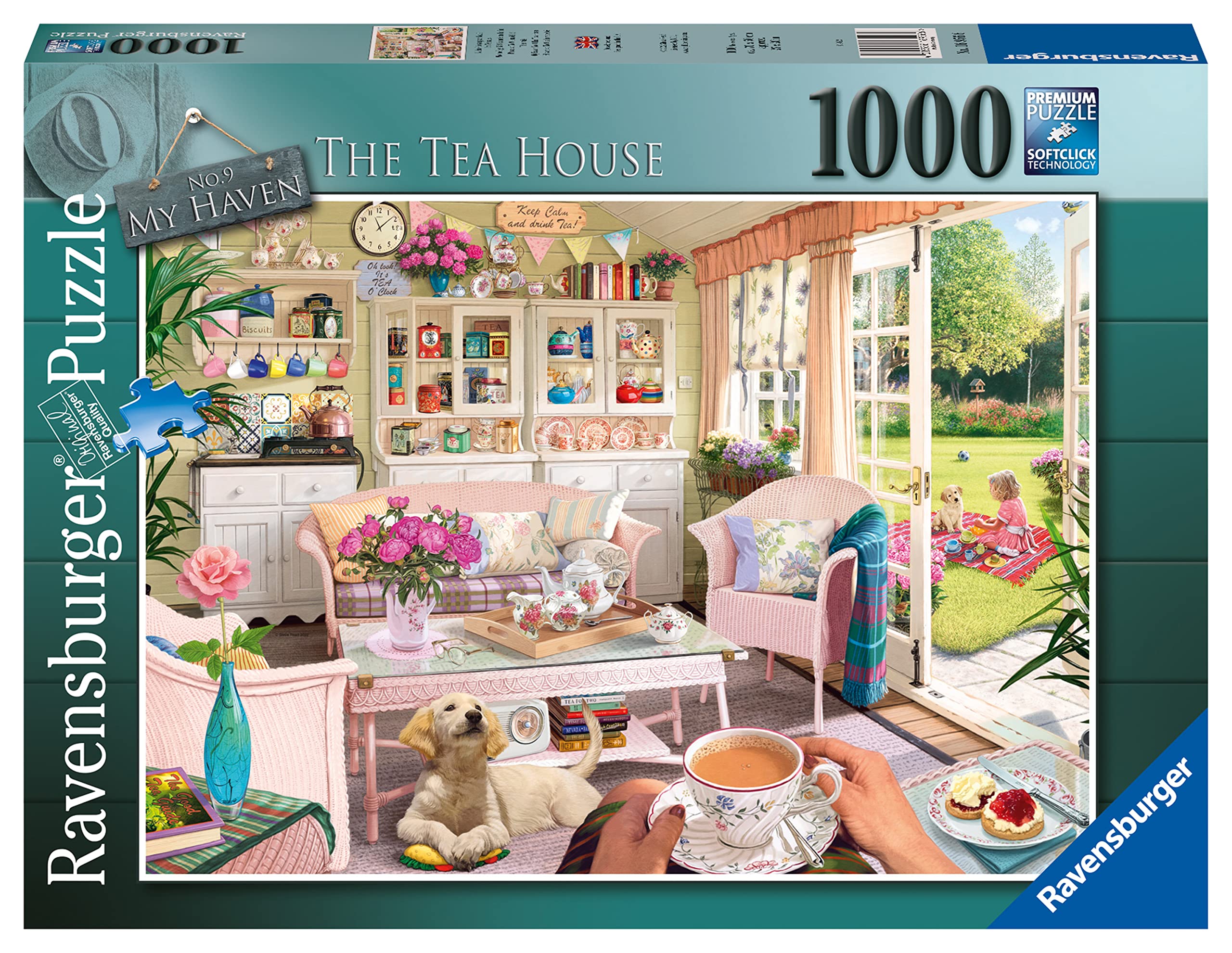 Ravensburger My Haven No.9 The Tea House 1000 Piece Jigsaw Puzzle for Adults & Kids Age 12 Years Up, Black