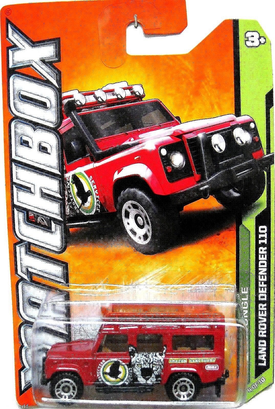 Matchbox 2012-104 MBX Jungle Land Rover Defender 110 RED 1:64 Scale