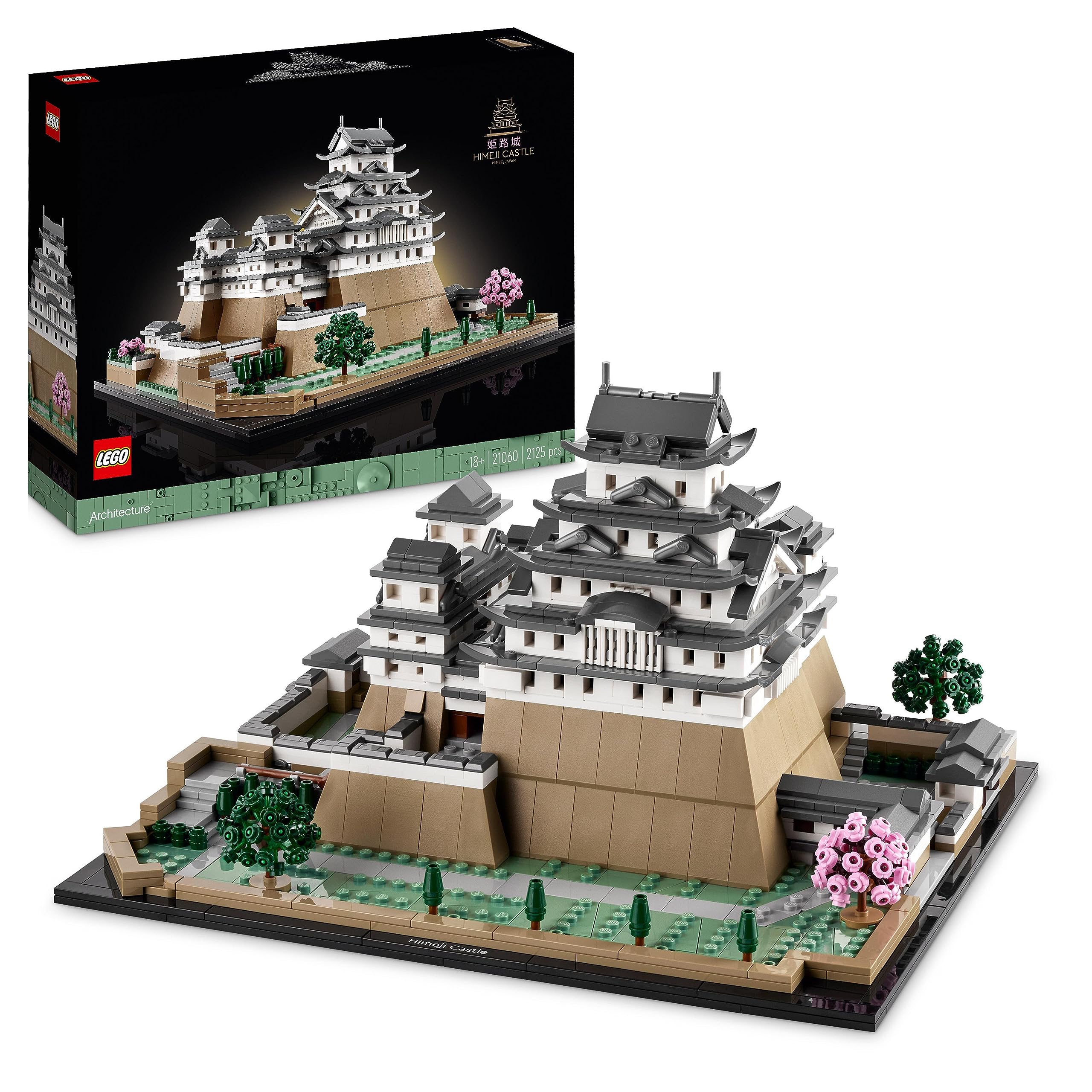 LEGO Architecture Himeji Castle Set, Landmarks Collection Model Building Kit for Adults, Gift Idea for Fans of Creative Gardening and Japanese Culture, Includes Buildable Cherry Blossom Trees 21060