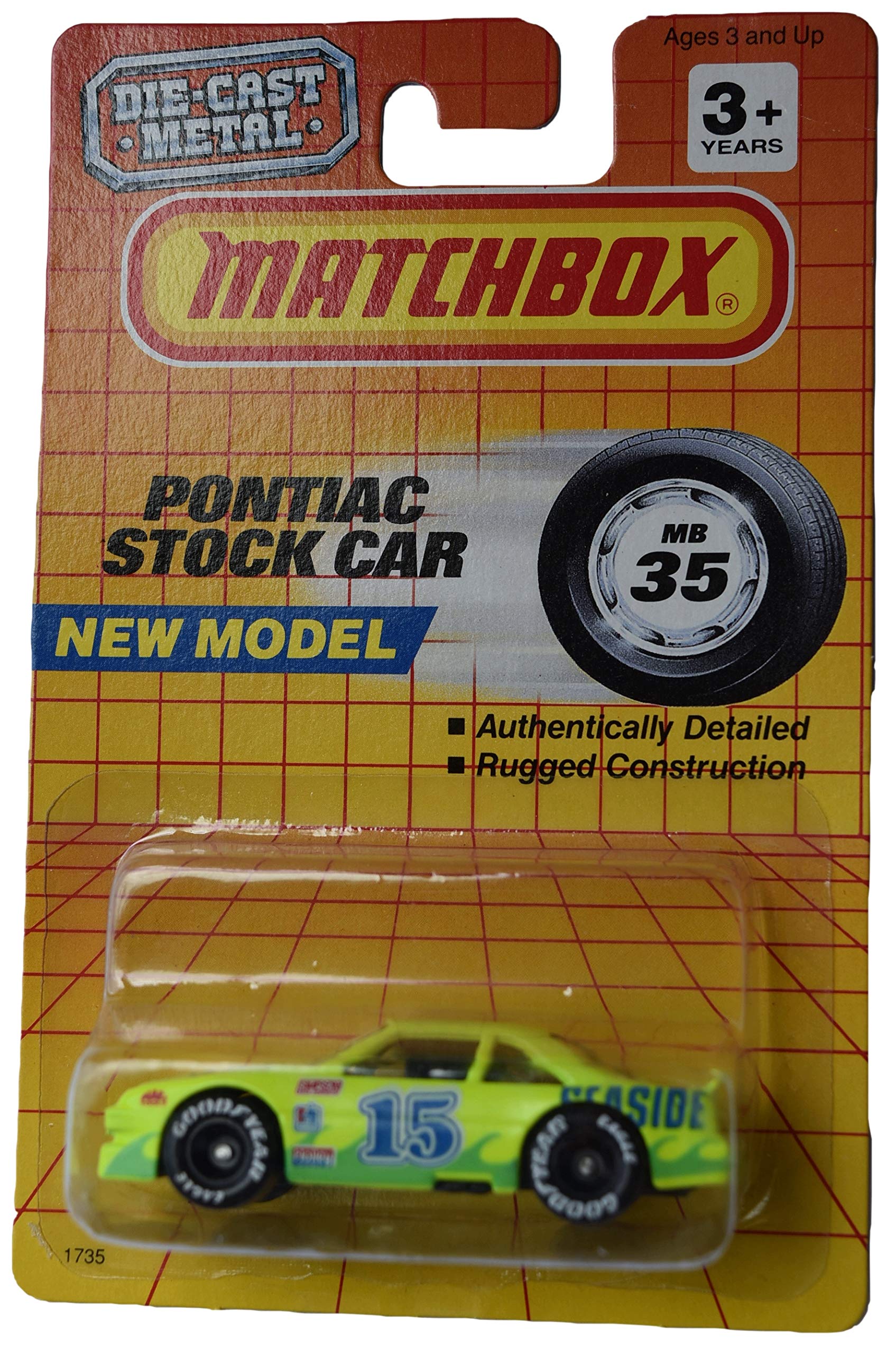 Matchbox Pontiac Stock Car, neon Yellow