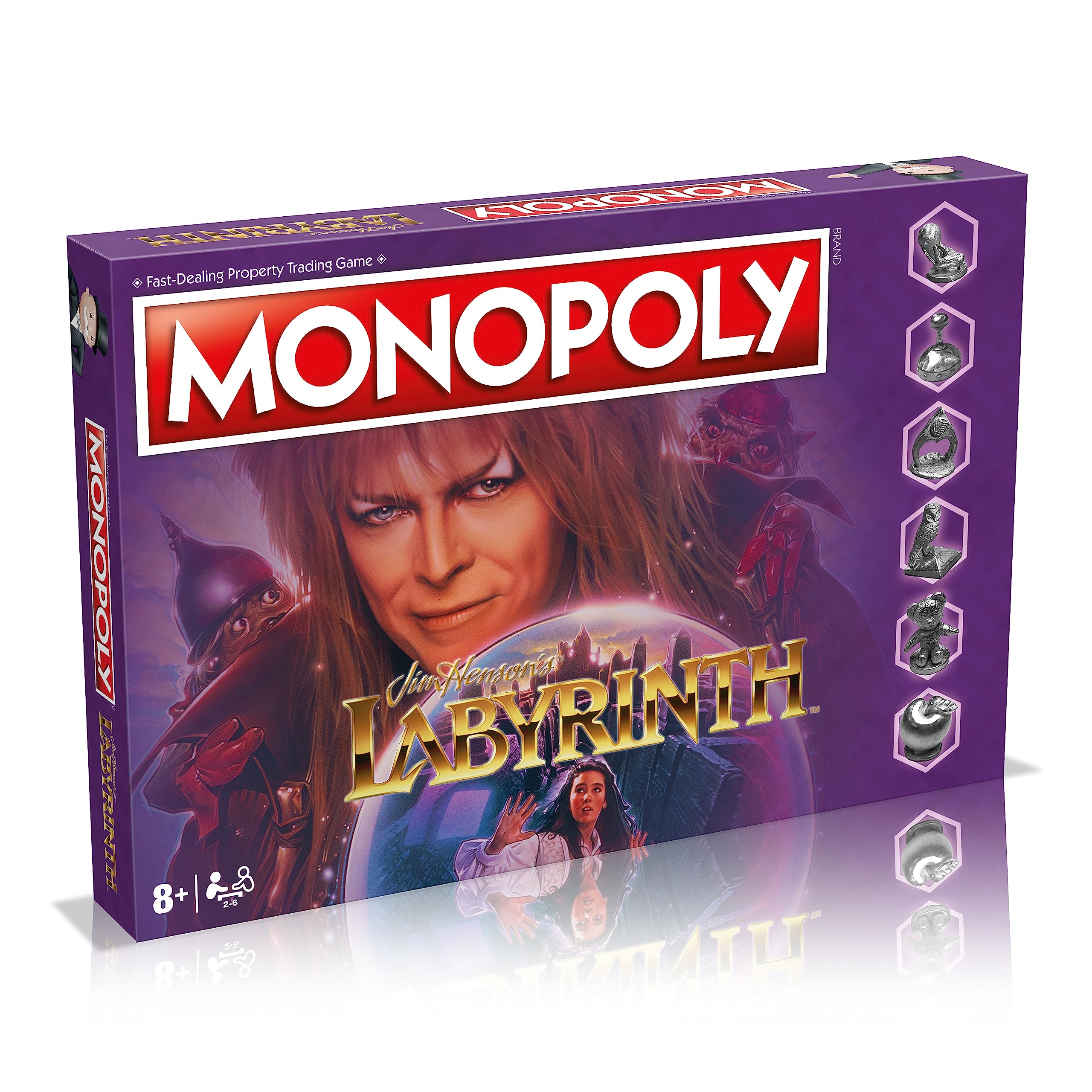 Winning Moves Labyrinth Monopoly Board Game, Goblin King explore Jim Henson's Labyrinth staring David Bowie, Advance to Goblin City and The Staircase Room, gift for ages 8 plus