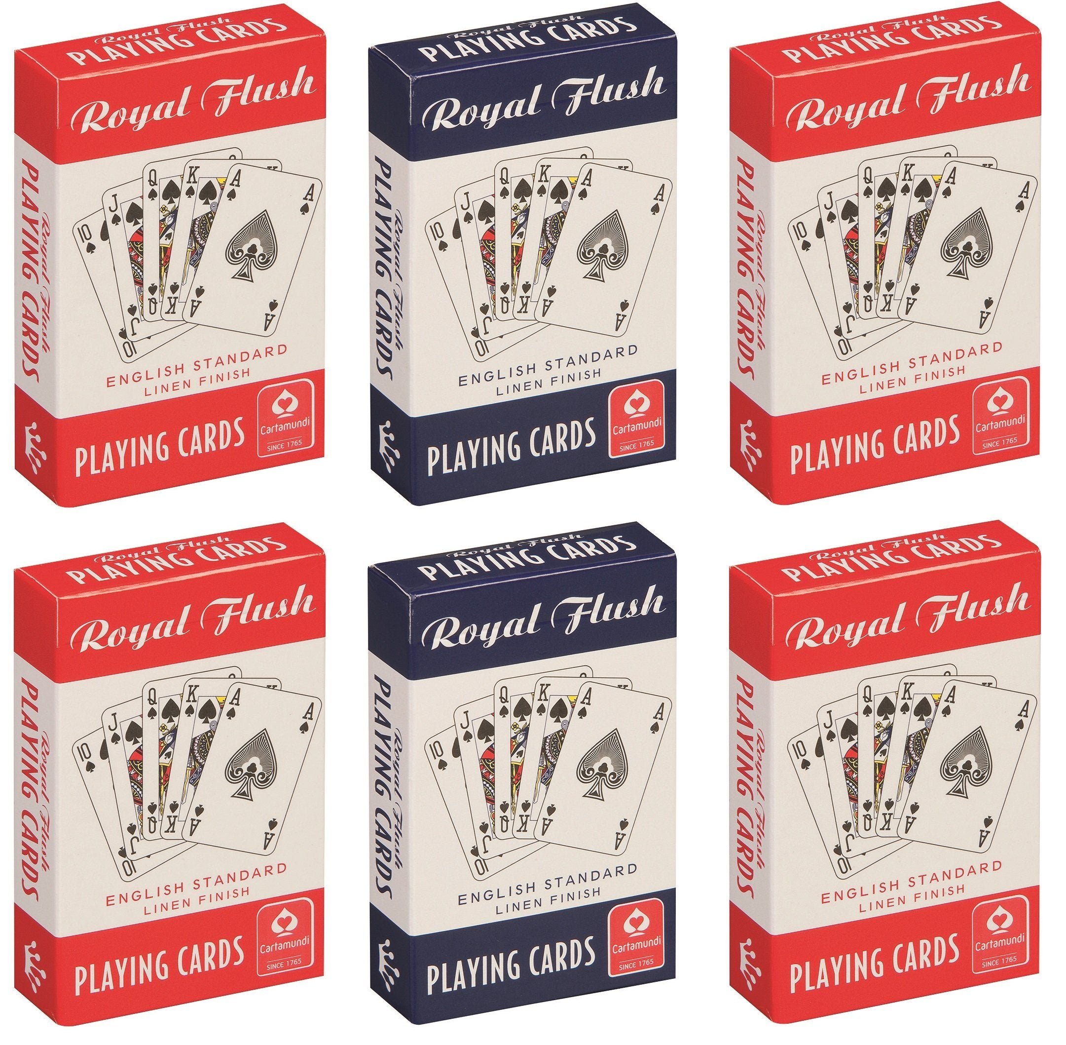 Cartamundi 10000844 Royal Flush Standard Playing Card Game (Pack of 6)