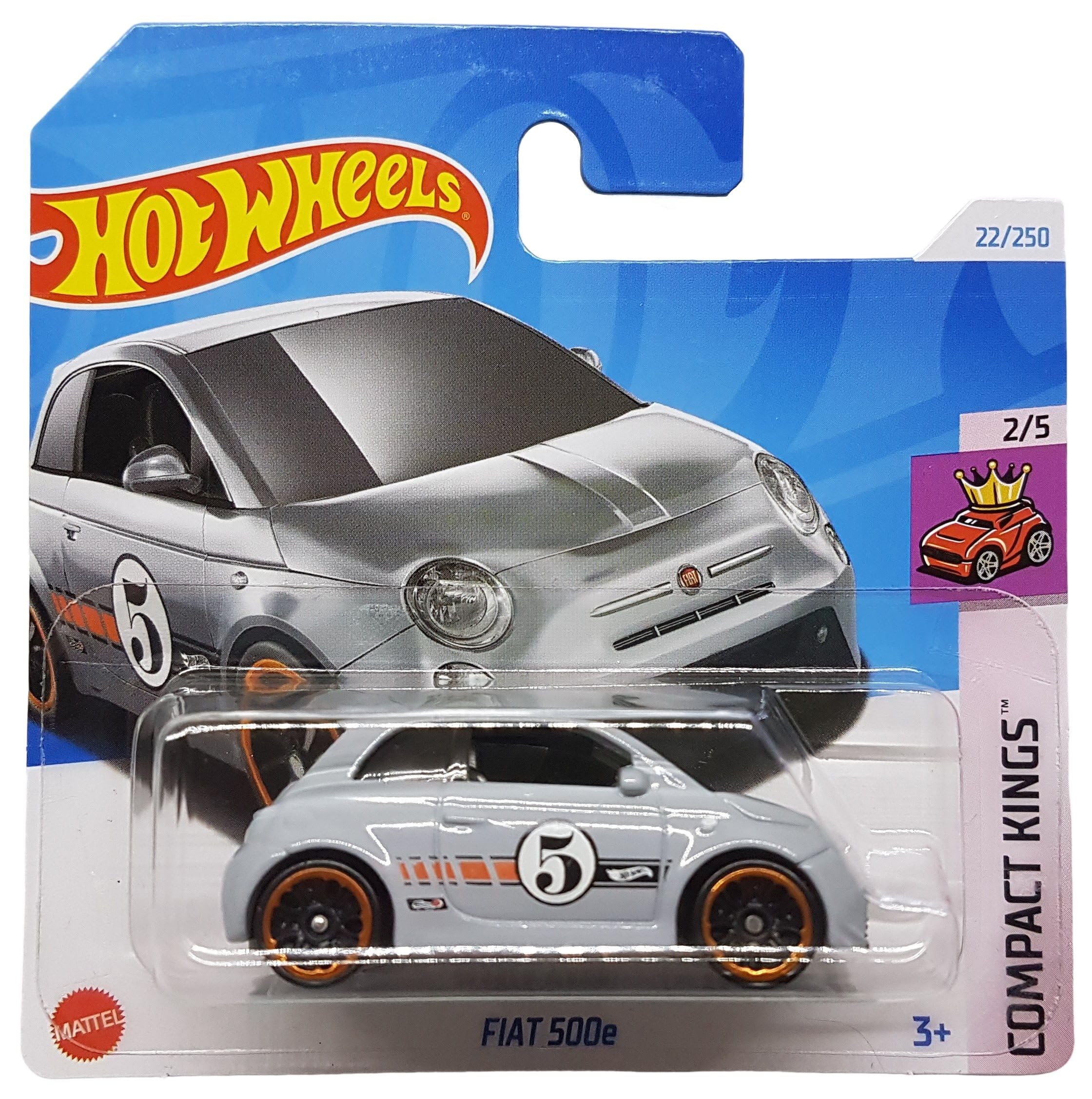 Hot Wheels - Fiat 500e - Compact Kings 2/5 - HTC18 - Short Card - Grey - Mattel 2024