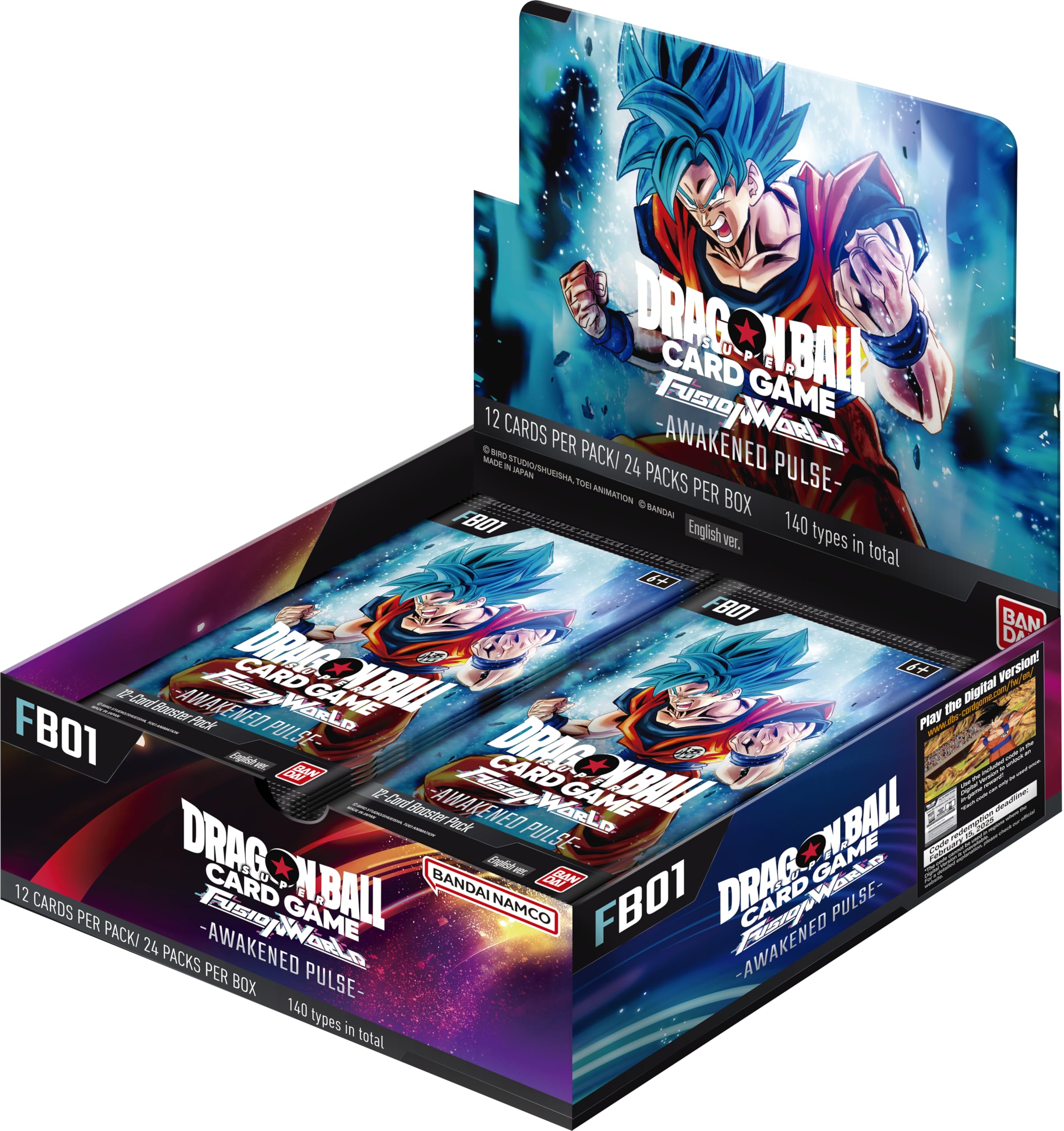 Bandai | Dragon Ball Super CG: Fusion World 01 - (FB01) | Trading Card Display | Ages 6+ | 2 Players | 30 Minutes Playing Time