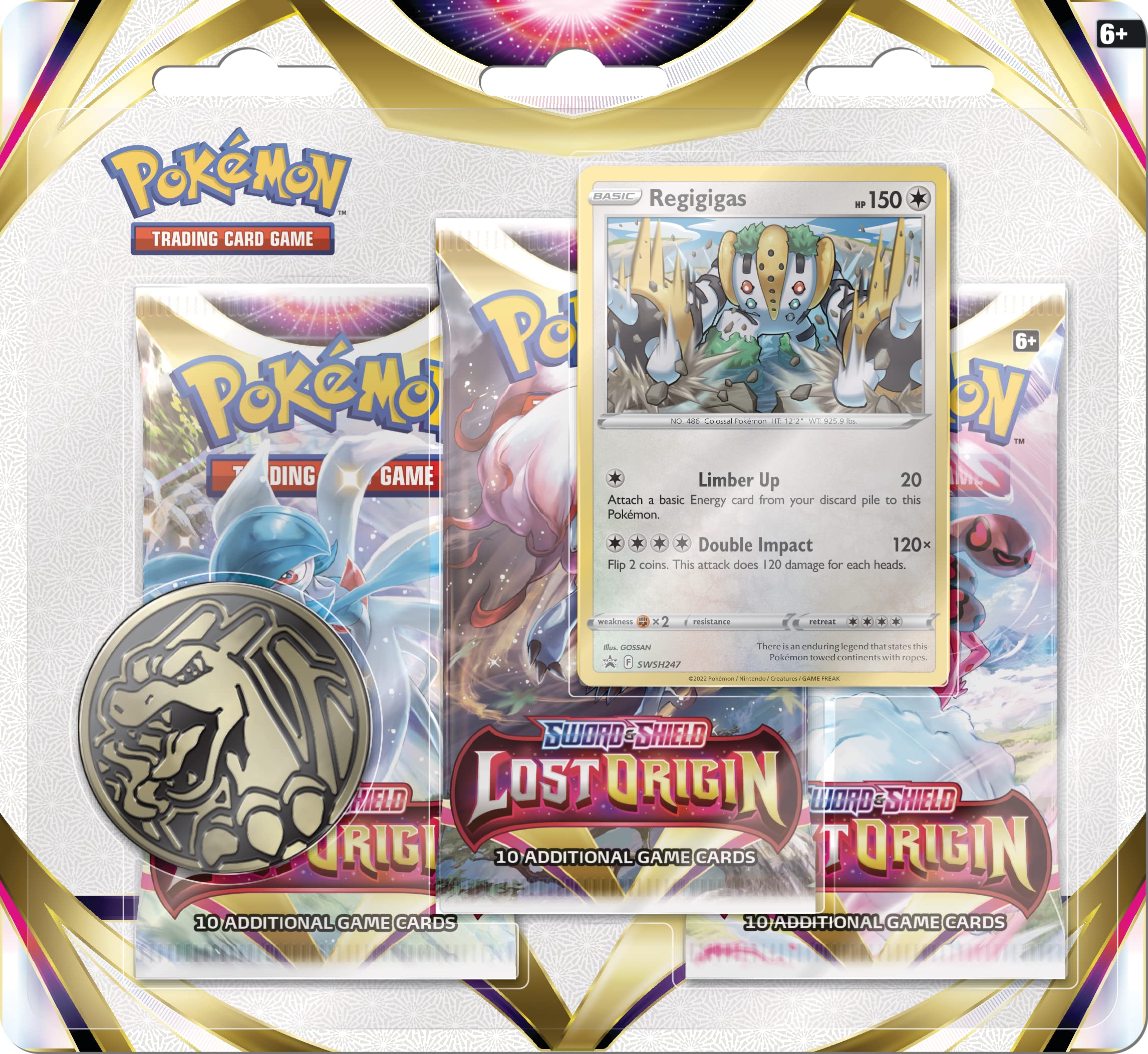 Pokémon TCG: Sword & Shield – Lost Origin Triple Pack (3 Boosters & Regigigas Foil Promo Card)